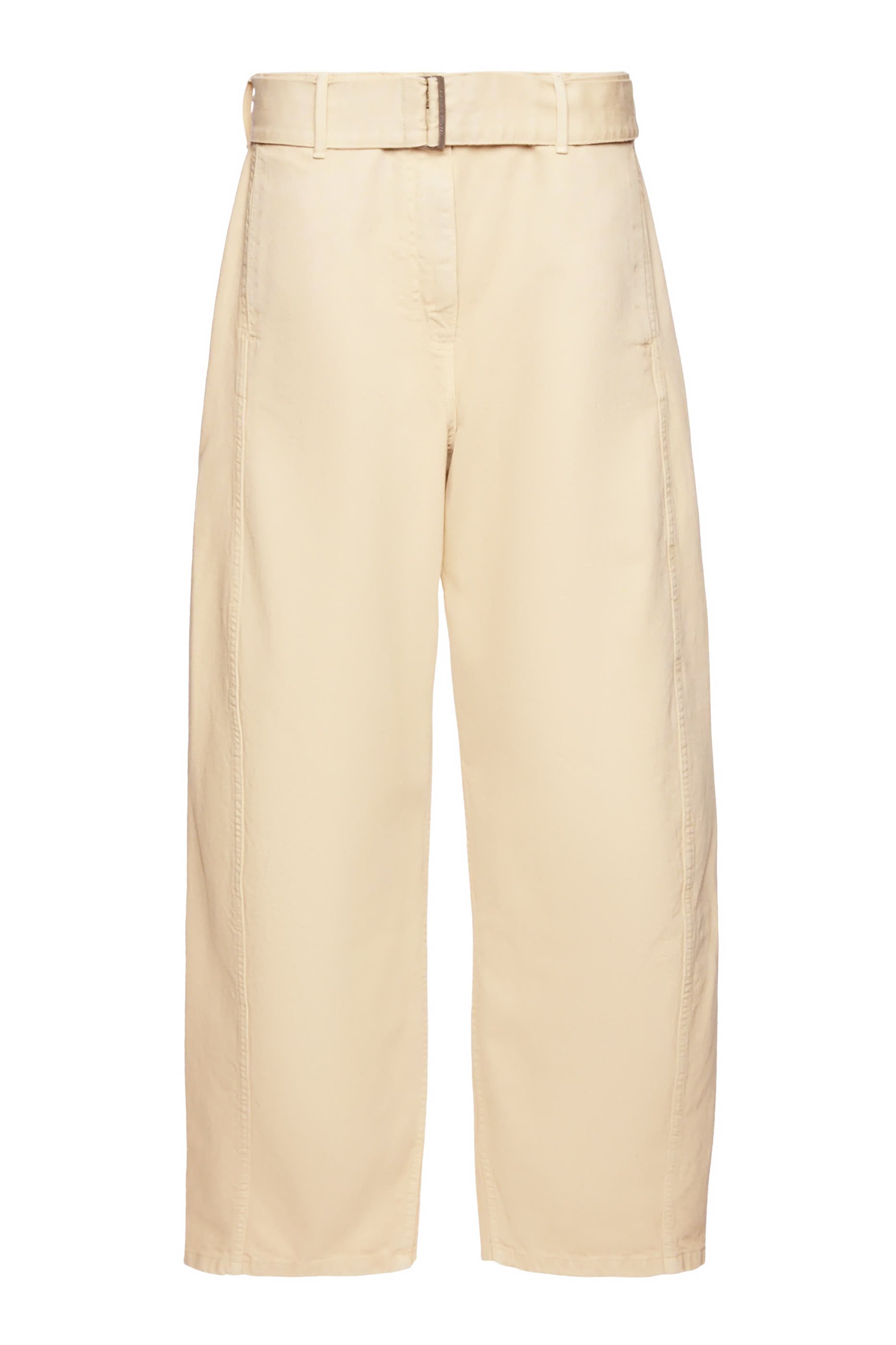 بنطال بقصة ساق واسعة وحزام دنيم