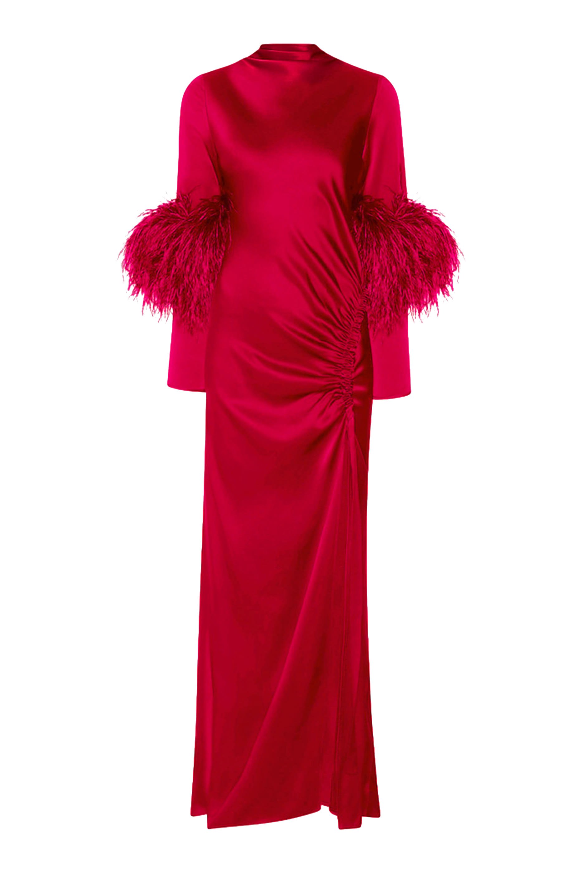 فستان سهرة ستان مزين بريش