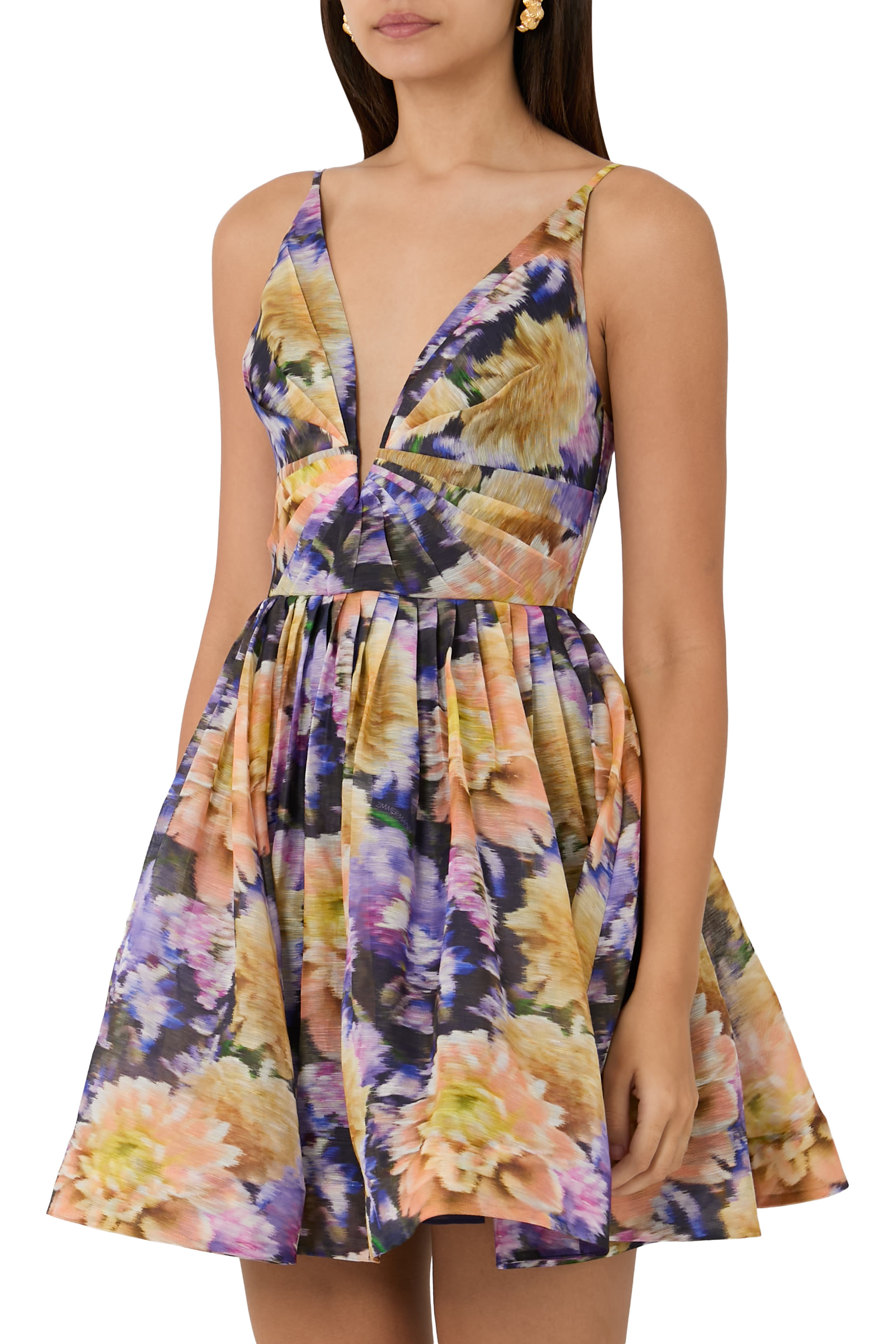 فستان لونا قصير بياقة V