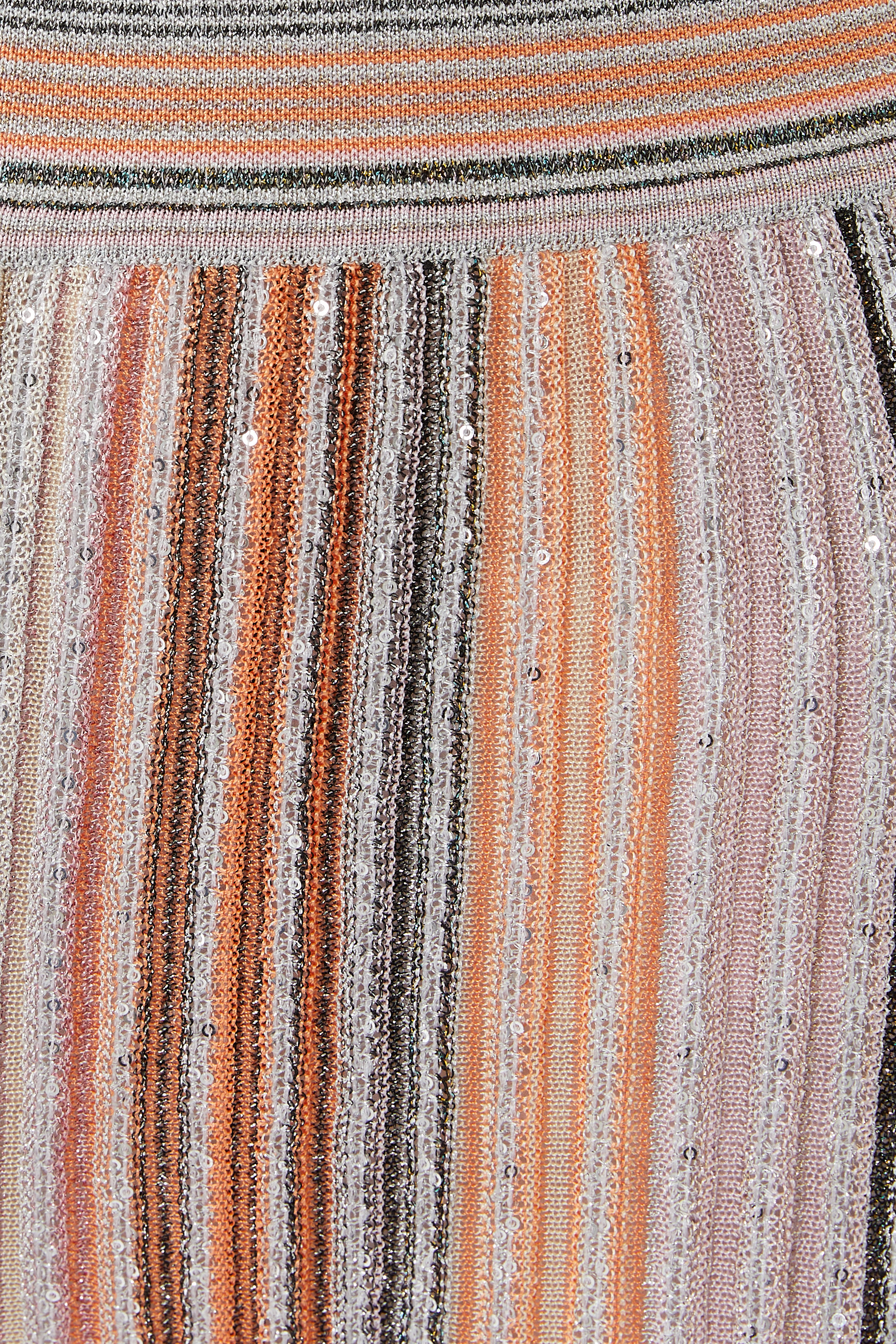 بنطال بقصة ساق مستقيمة نسيج مطرز بالترتر