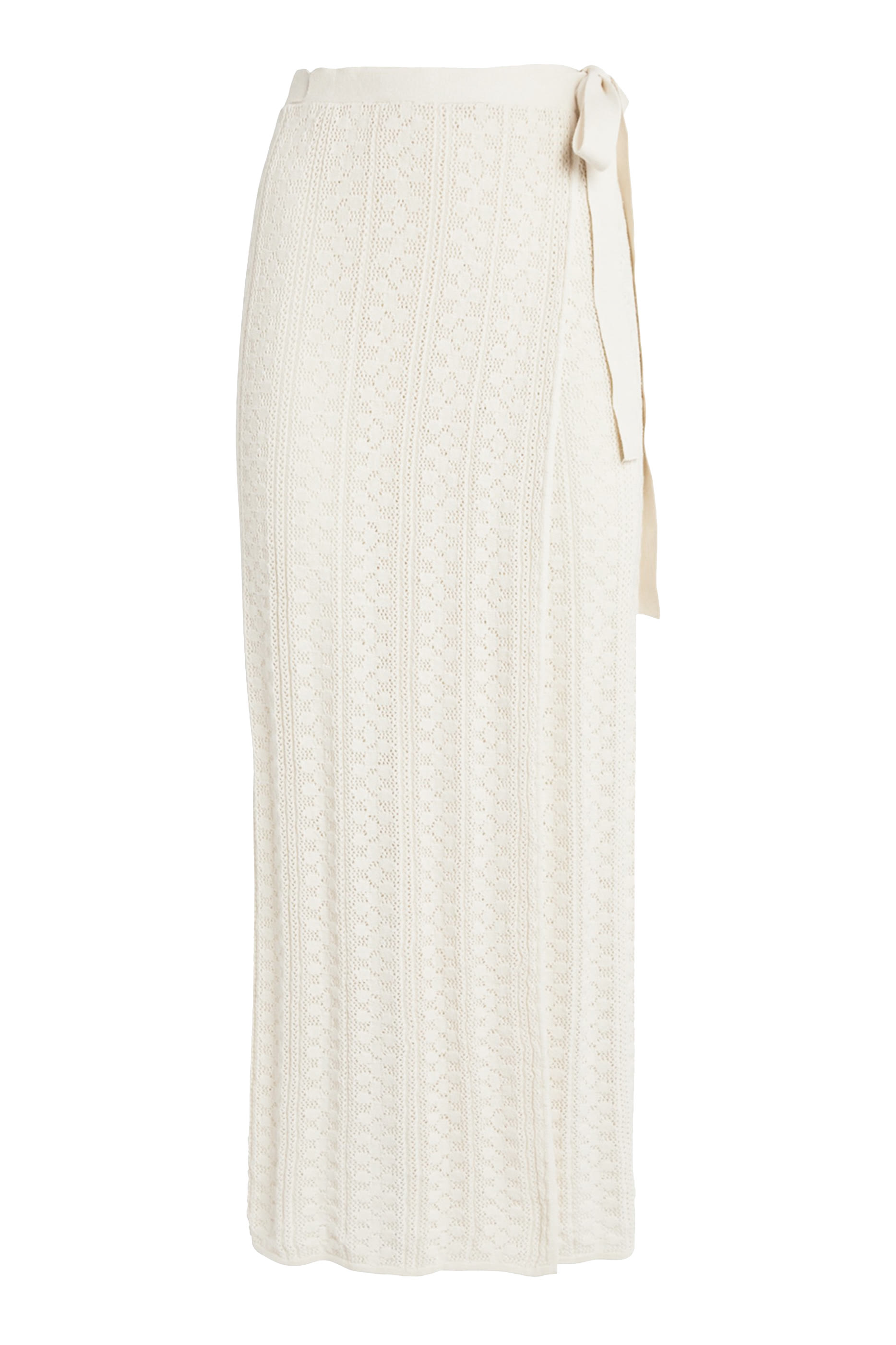 تنورة نسيج كروشيه بنقشة عشب بحري