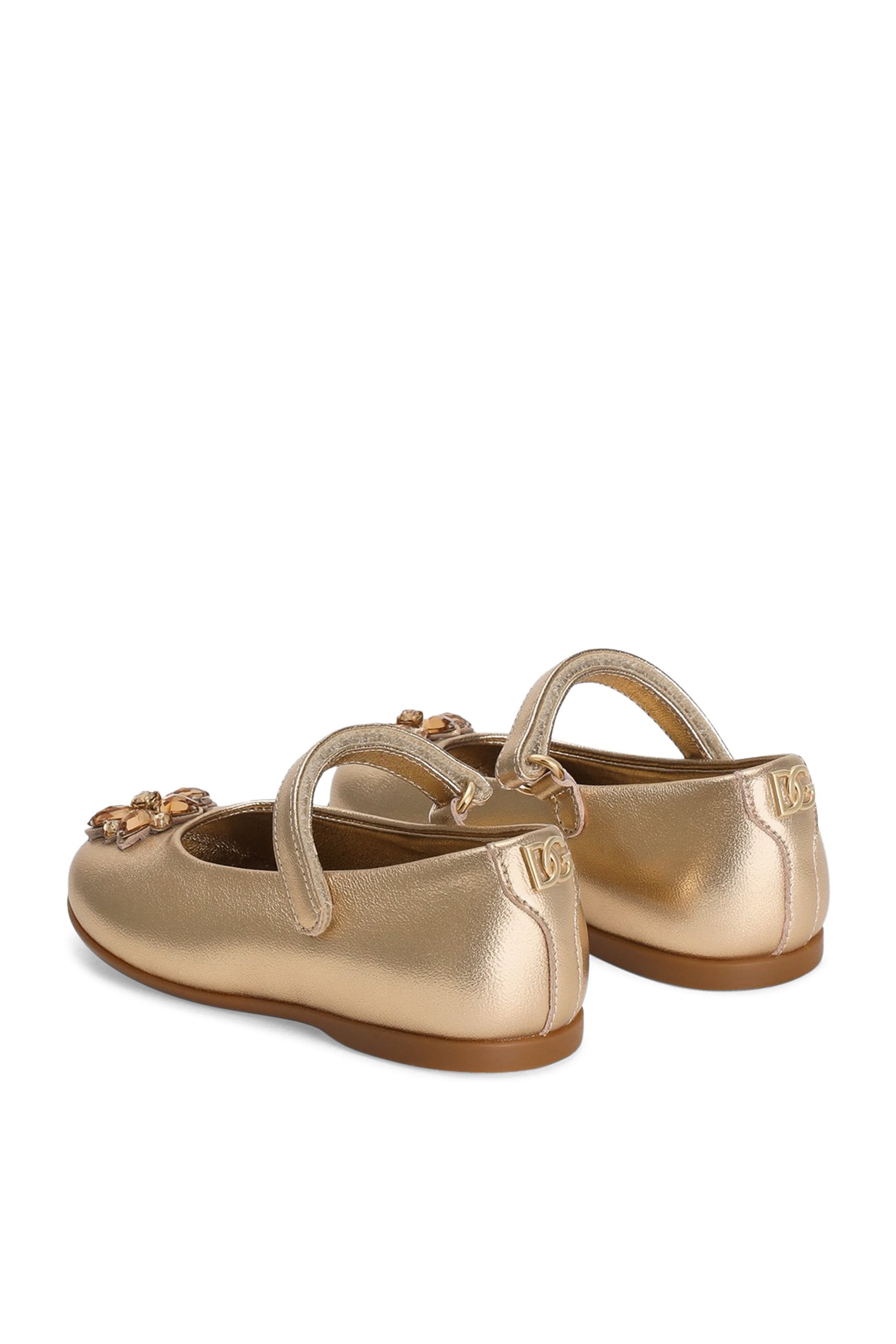 حذاء بالرينا بنعل مسطح وكعب جلد لامع للأطفال