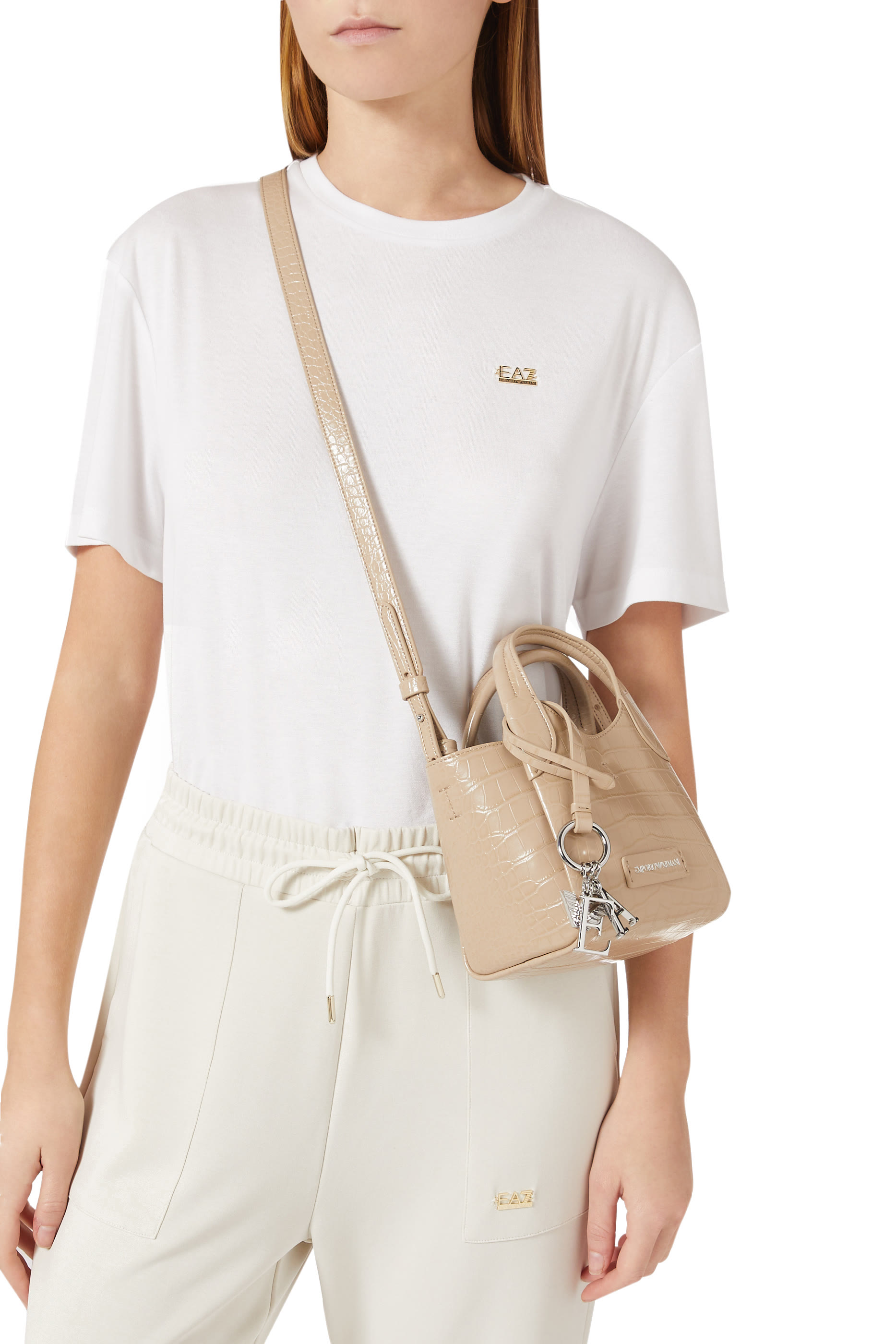 حقيبة يد صغيرة جلد صناعي بنقشة جلد التمساح