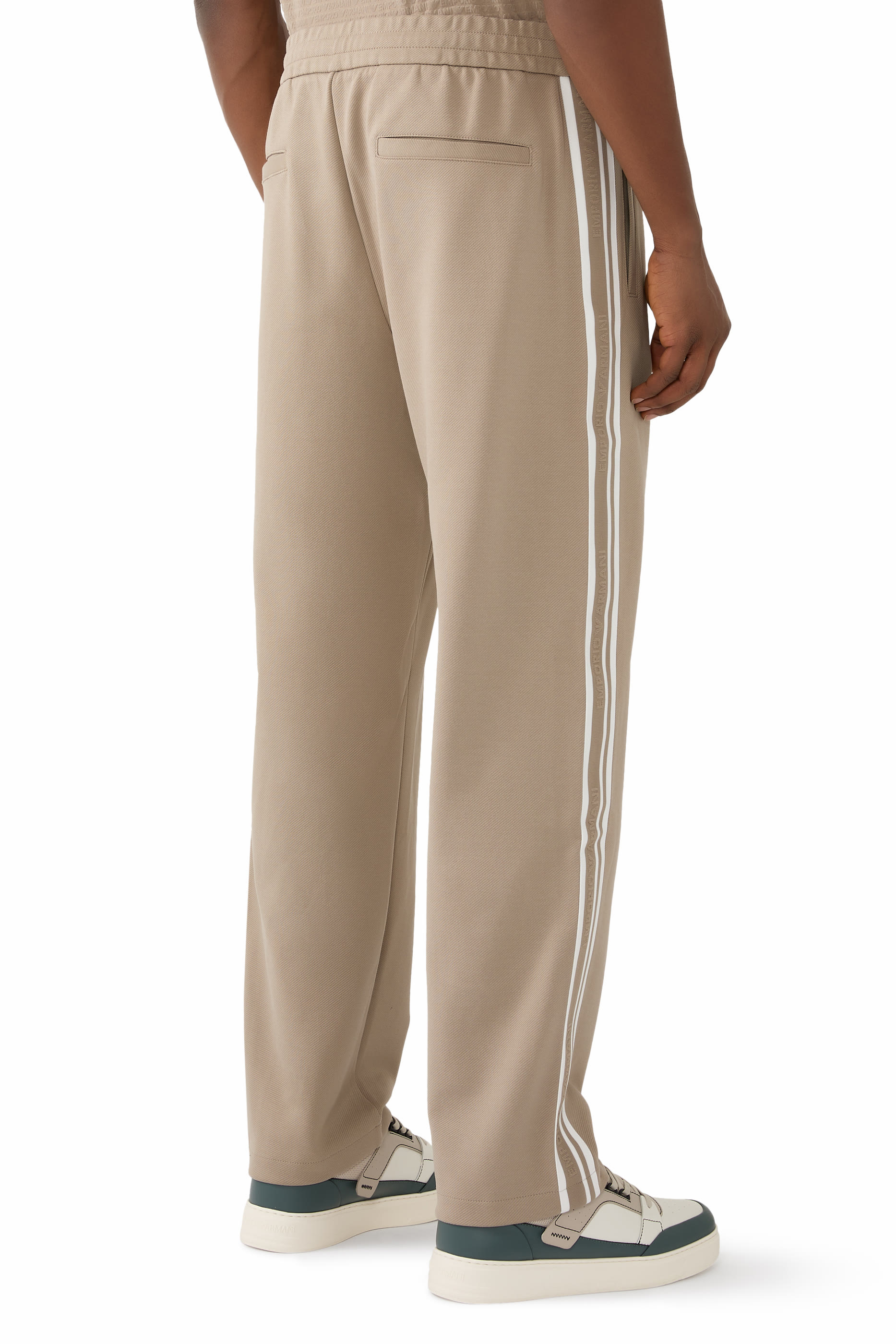 بنطال بشريط شعار الماركة جيرسيه مزدوج