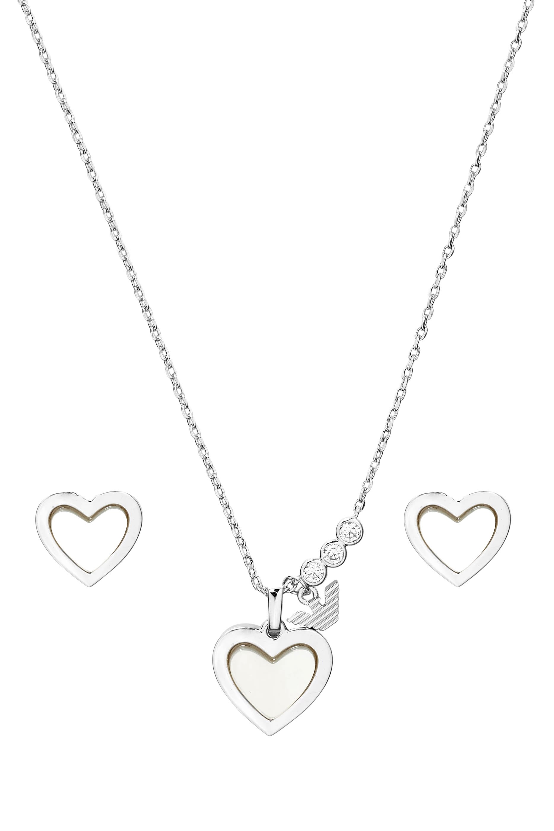 طقم قلادة بدلايات نحاس مطلي بالفضة