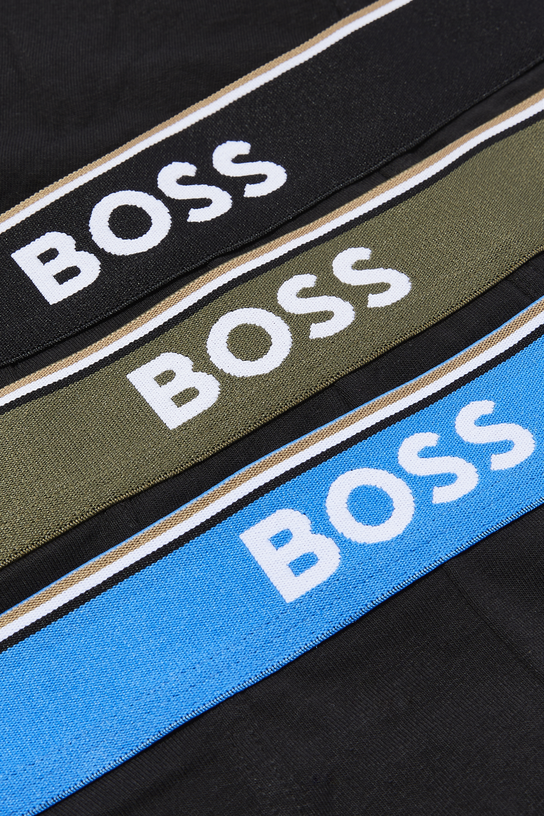 طقم بوكسر قطن بشعار الماركة، 3 قطع