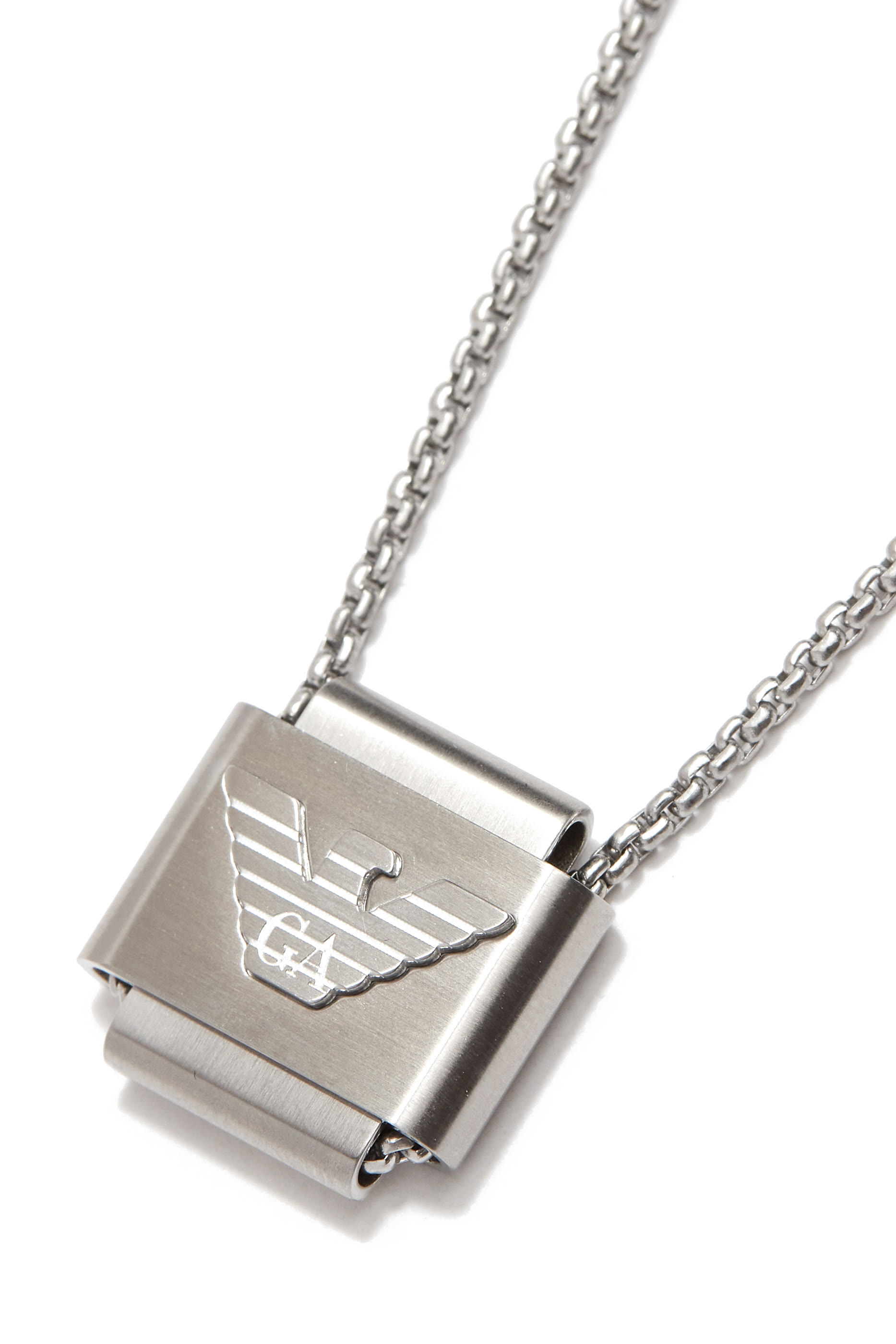 Eagle Logo Pendant Necklace, Stainless Steel