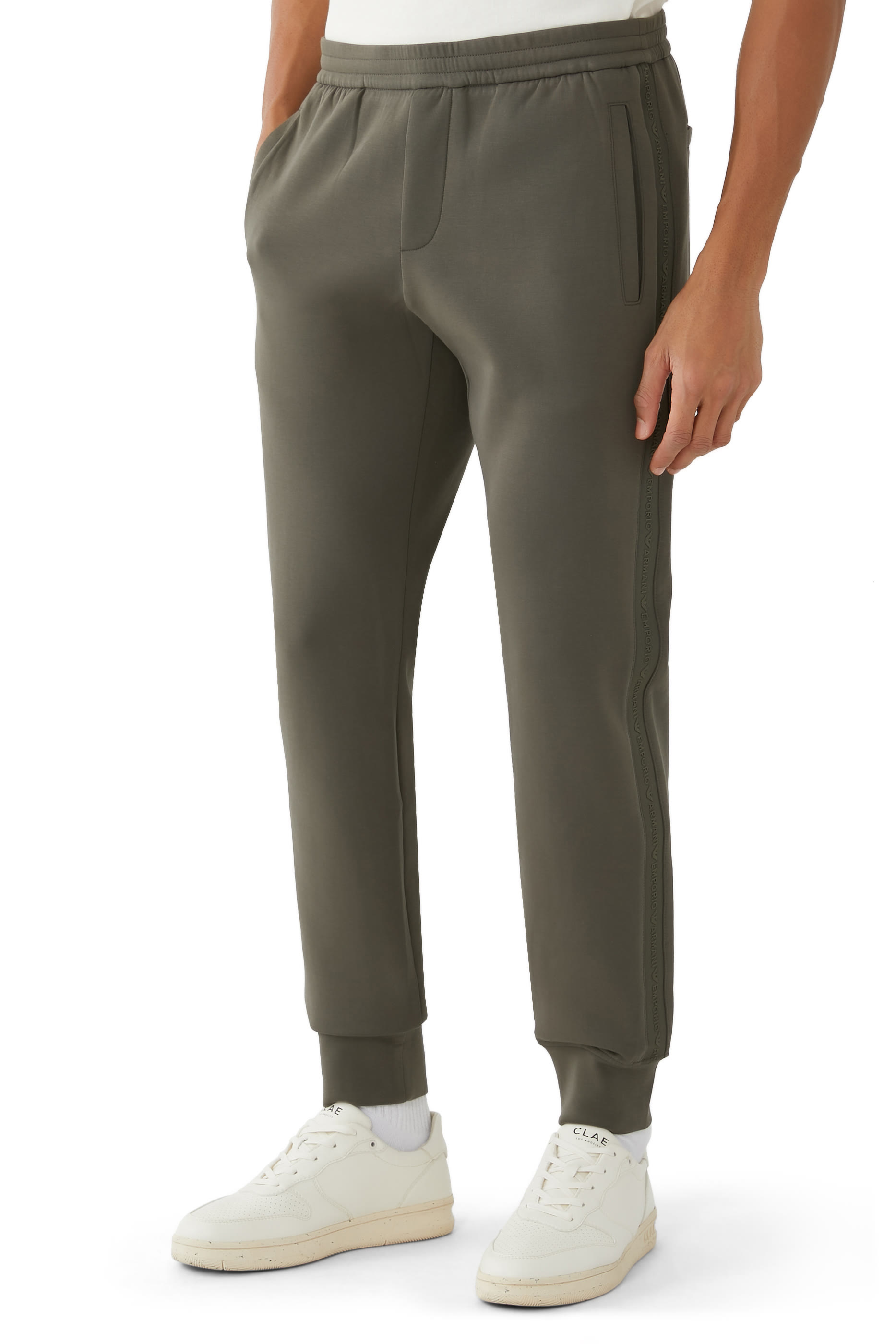 بنطال رياضي بشريط بشعار الماركة