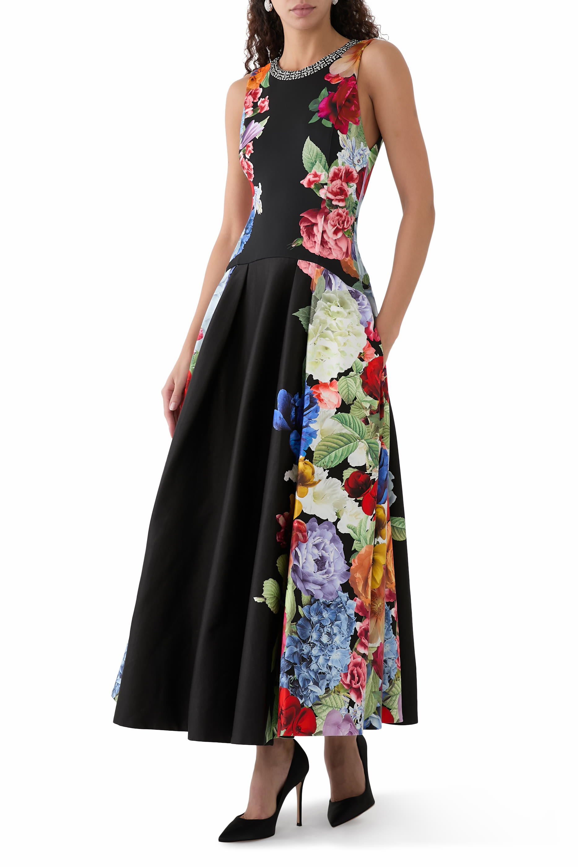 فستان أدلي متوسط الطول بخصر منخفض