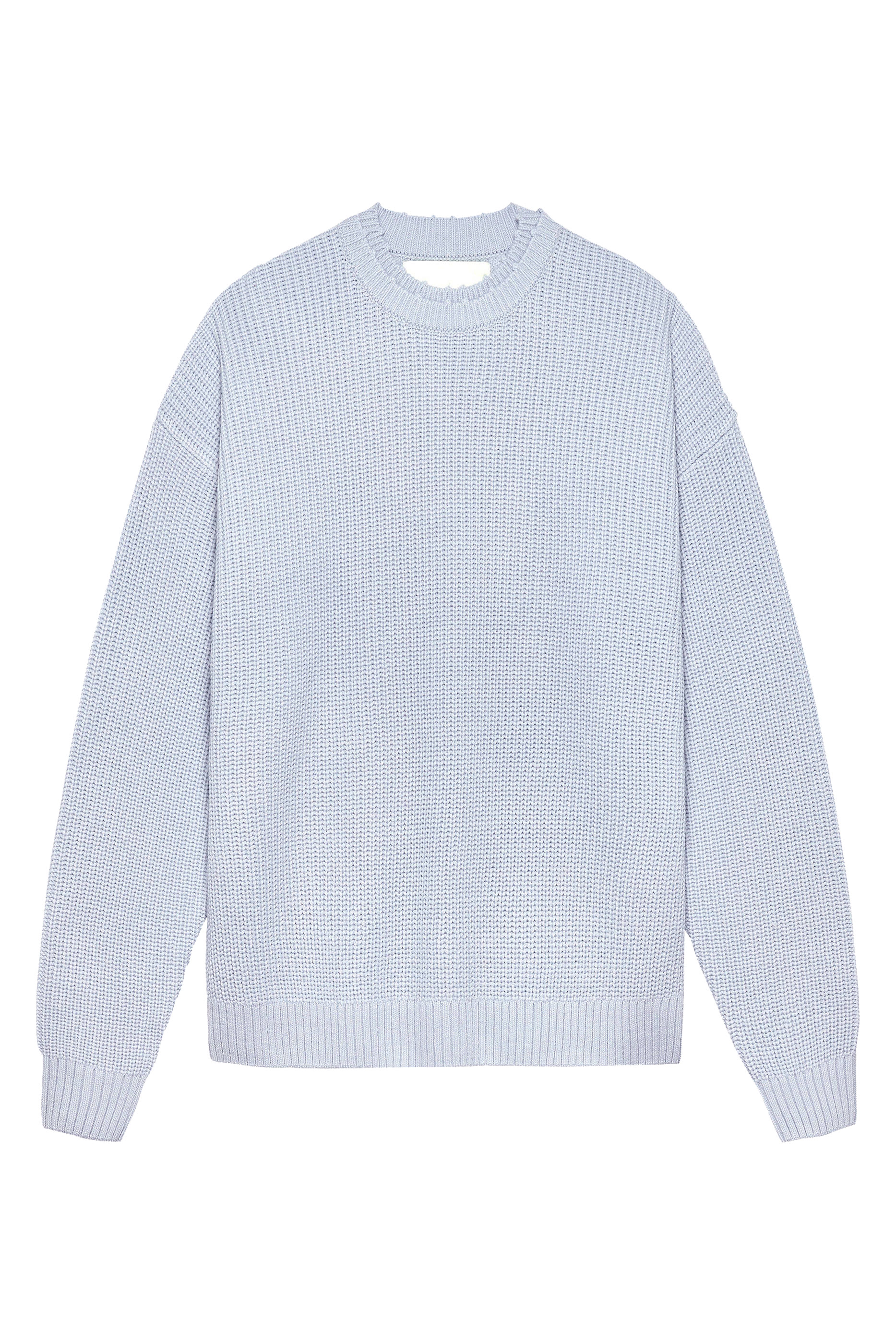 كنزة بياقة ضيقة بشعار الماركة كبير