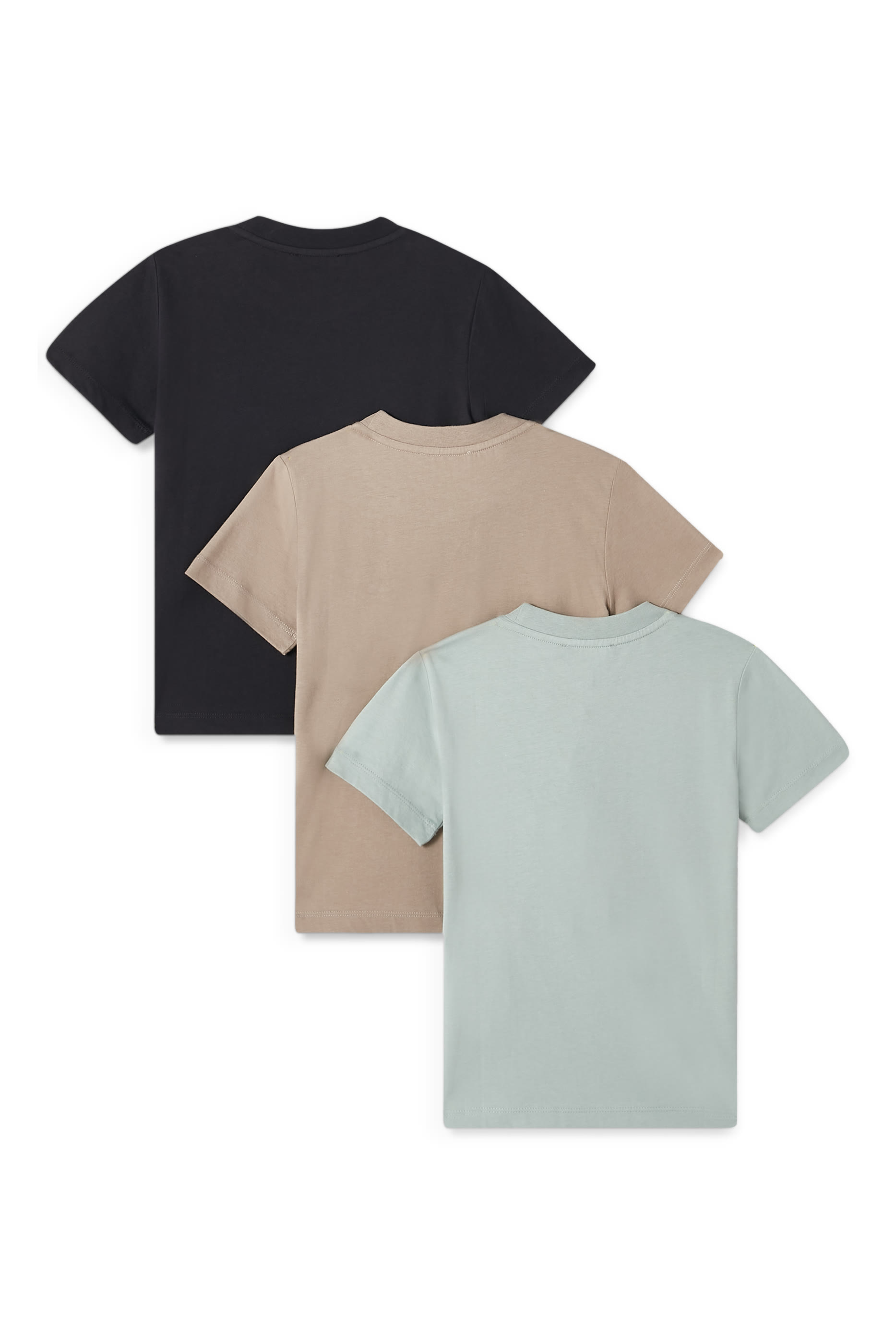 طقم تيشيرت قطن بشعار الماركة، 3 قطع