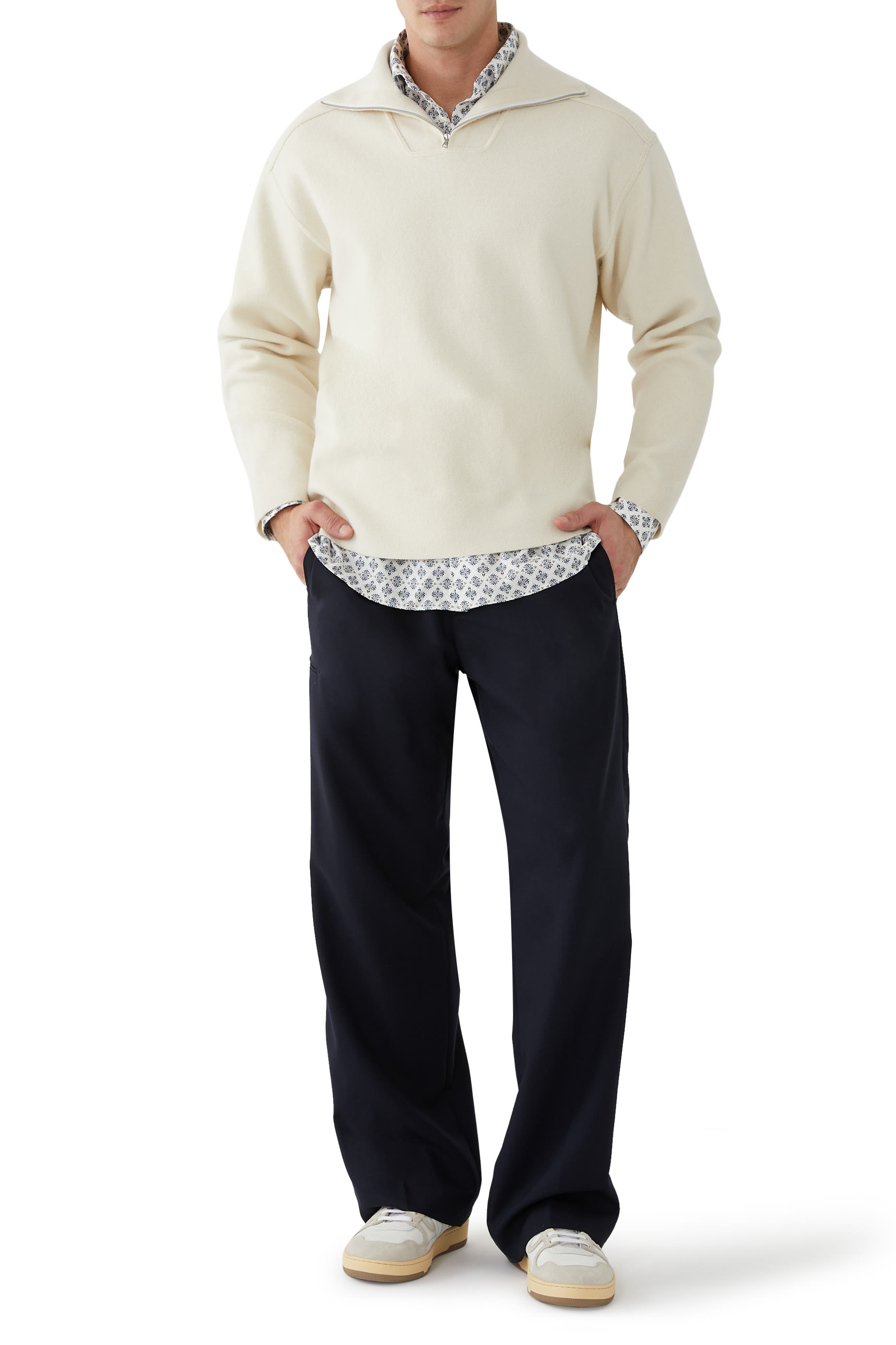 قميص بنقشة دائرية قطن وتينسيل لايوسيل