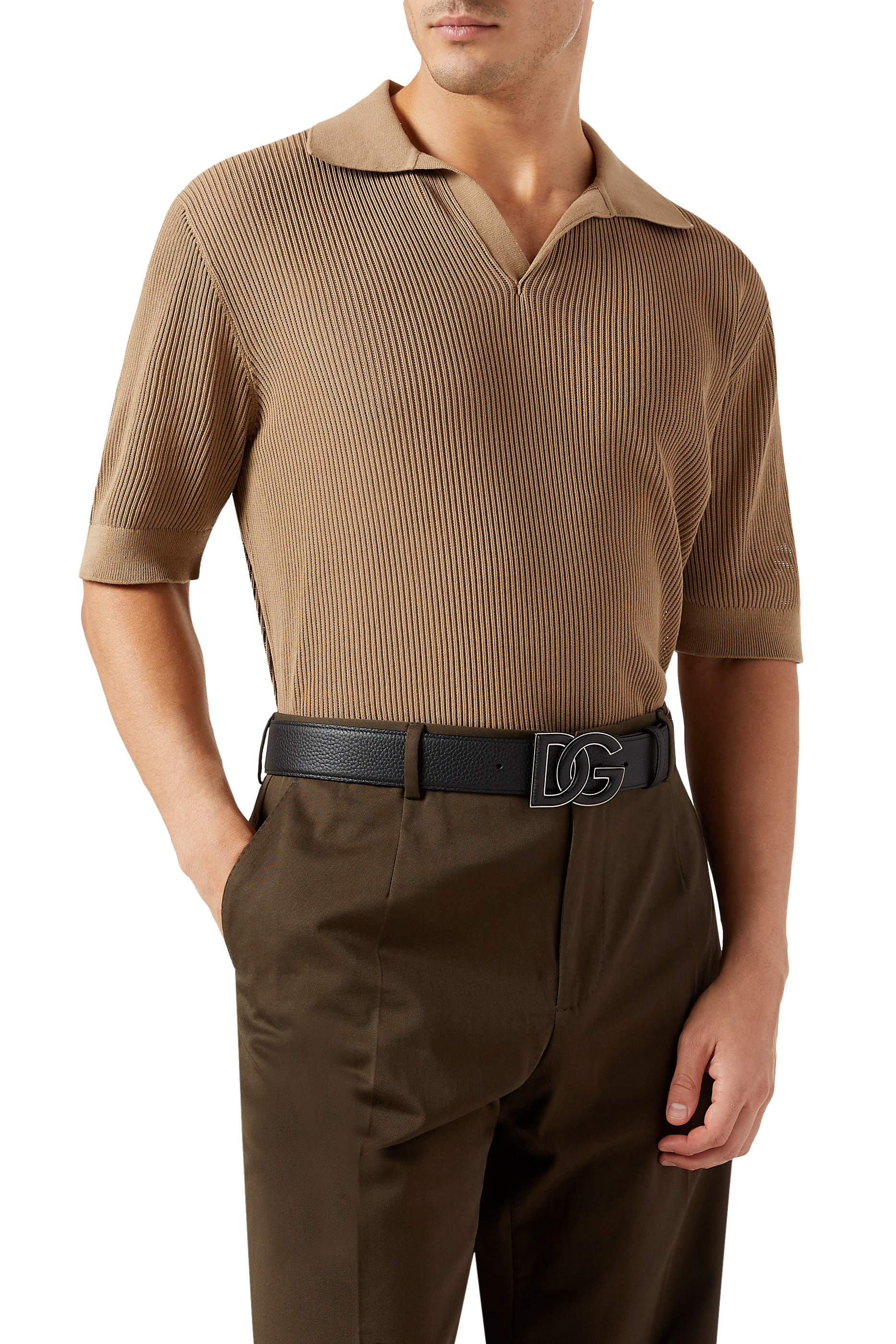 حزام جلد عجل بنقشة جلد غزال