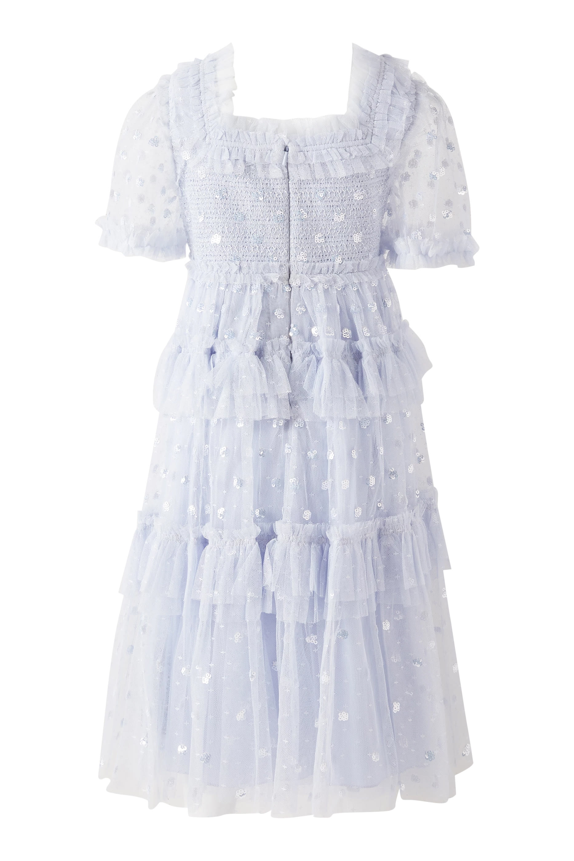 فستان بكشكش بنقشة نقاط بولكا للأطفال