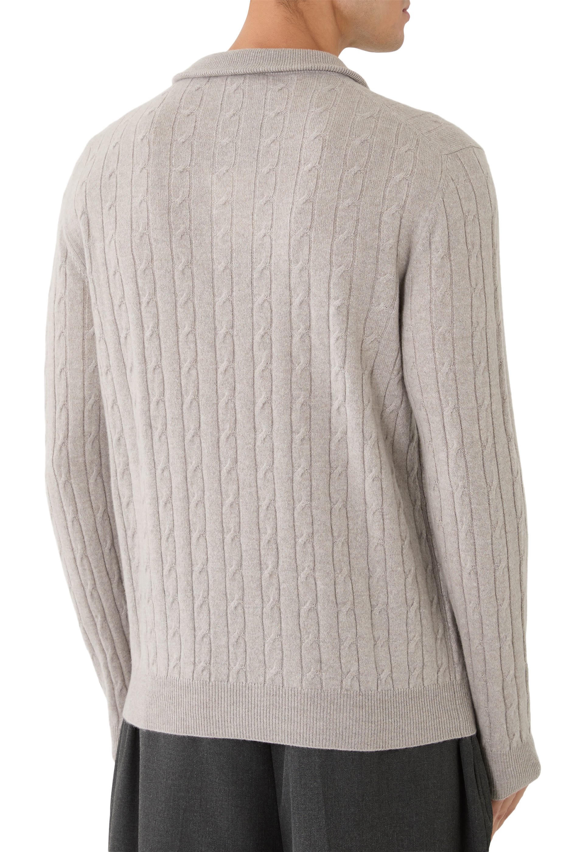 Cable Knit Zip-Up Jumper