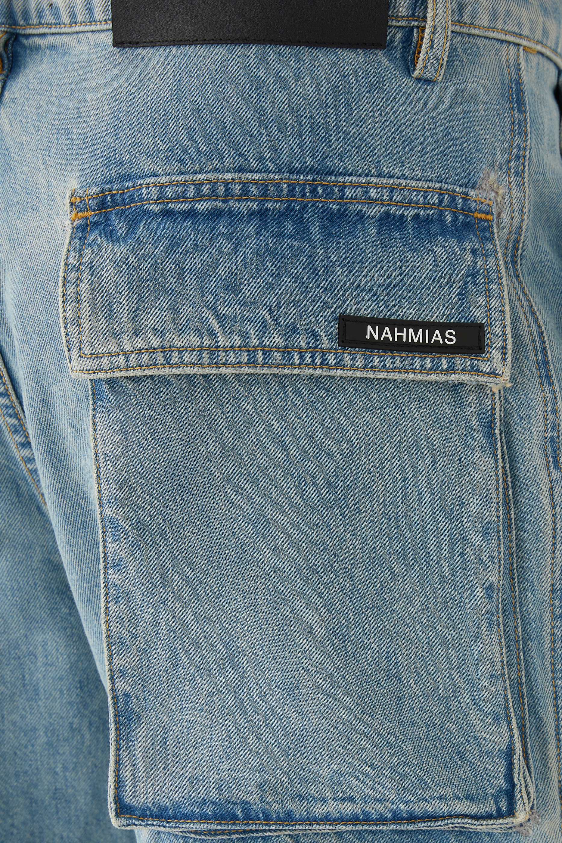 بنطال كارجو دنيم بشعار الماركة