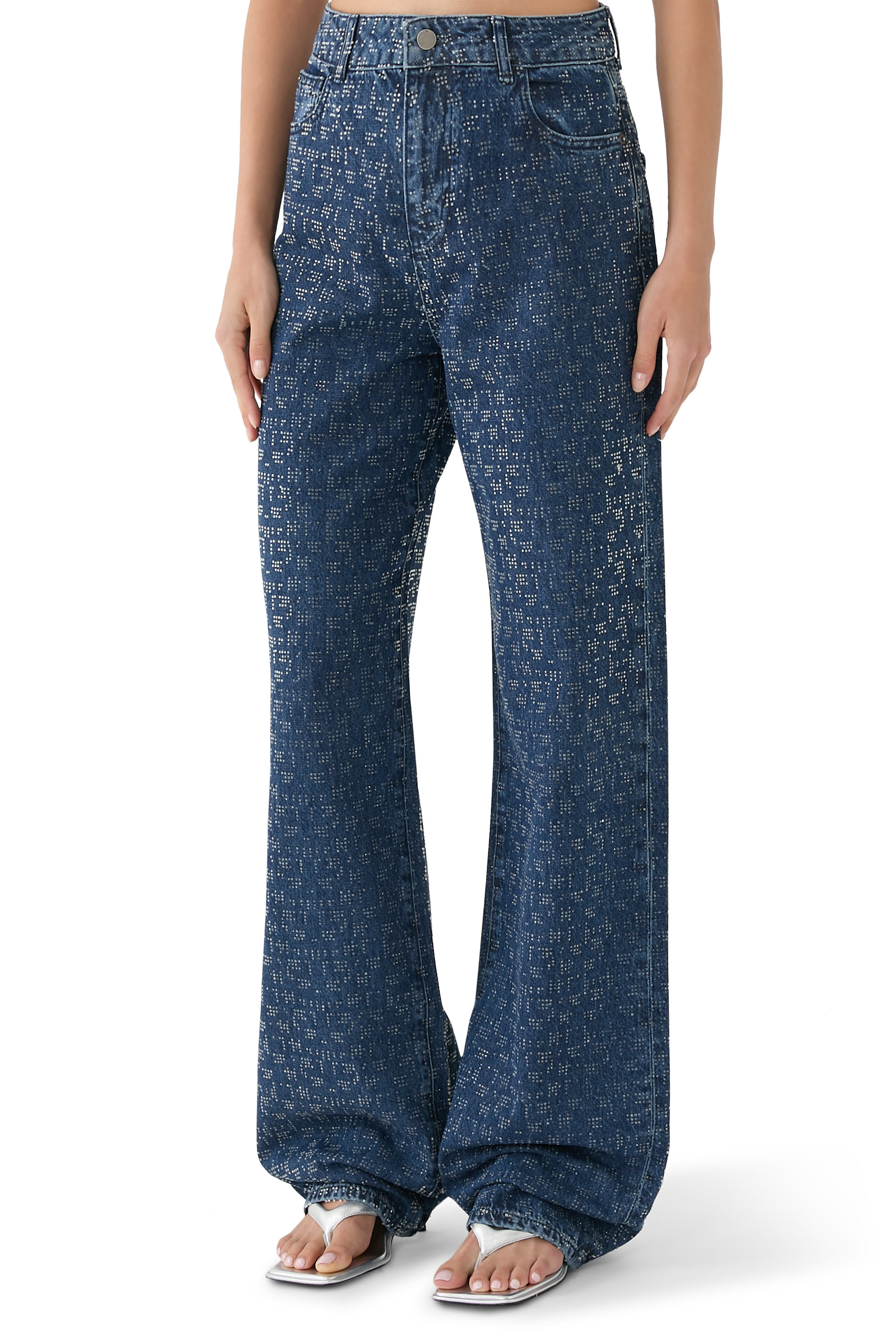 بنطال جينز بقصة ساق مستقيمة دنيم