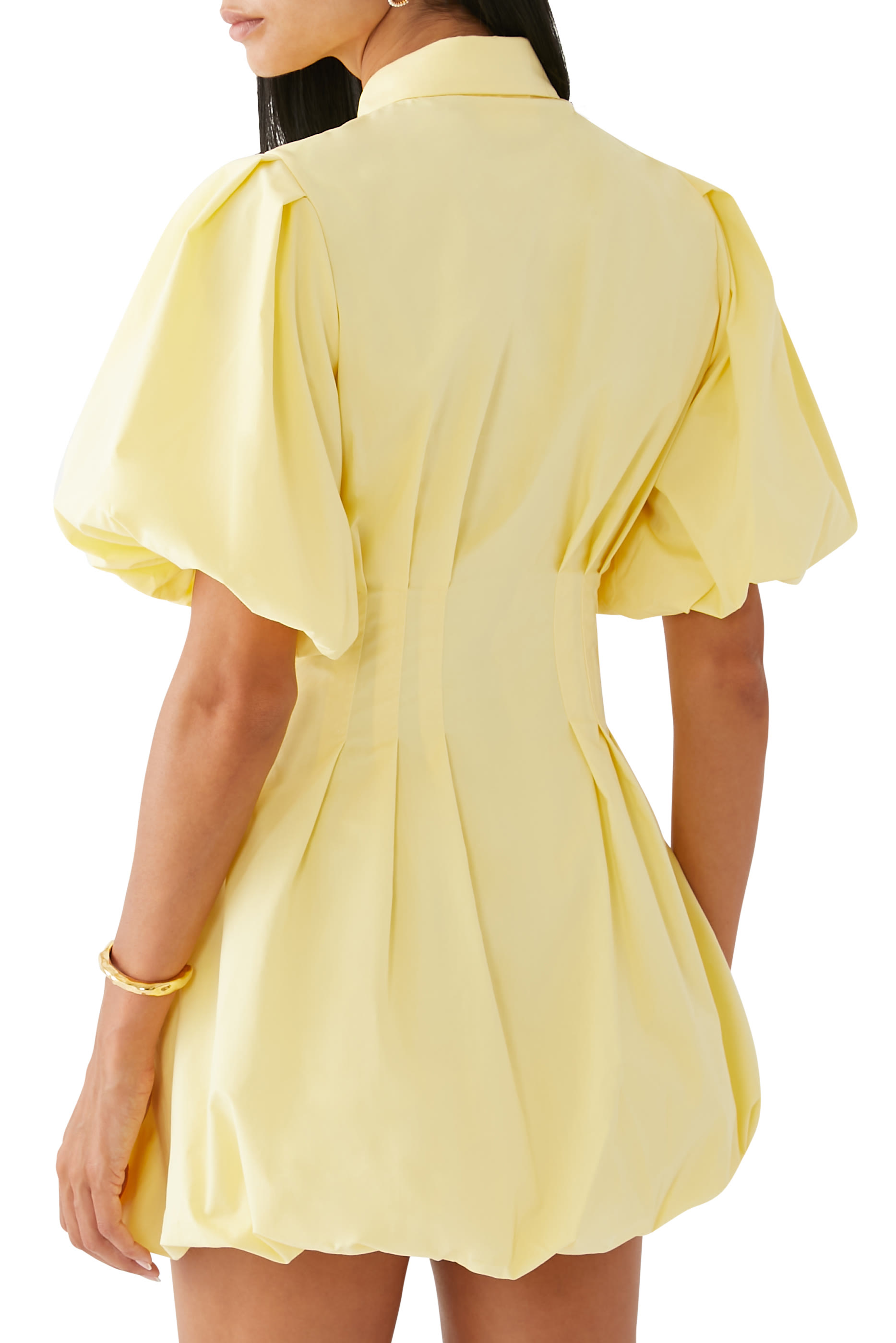 فستان كليو قصير بأكمام منفوخة