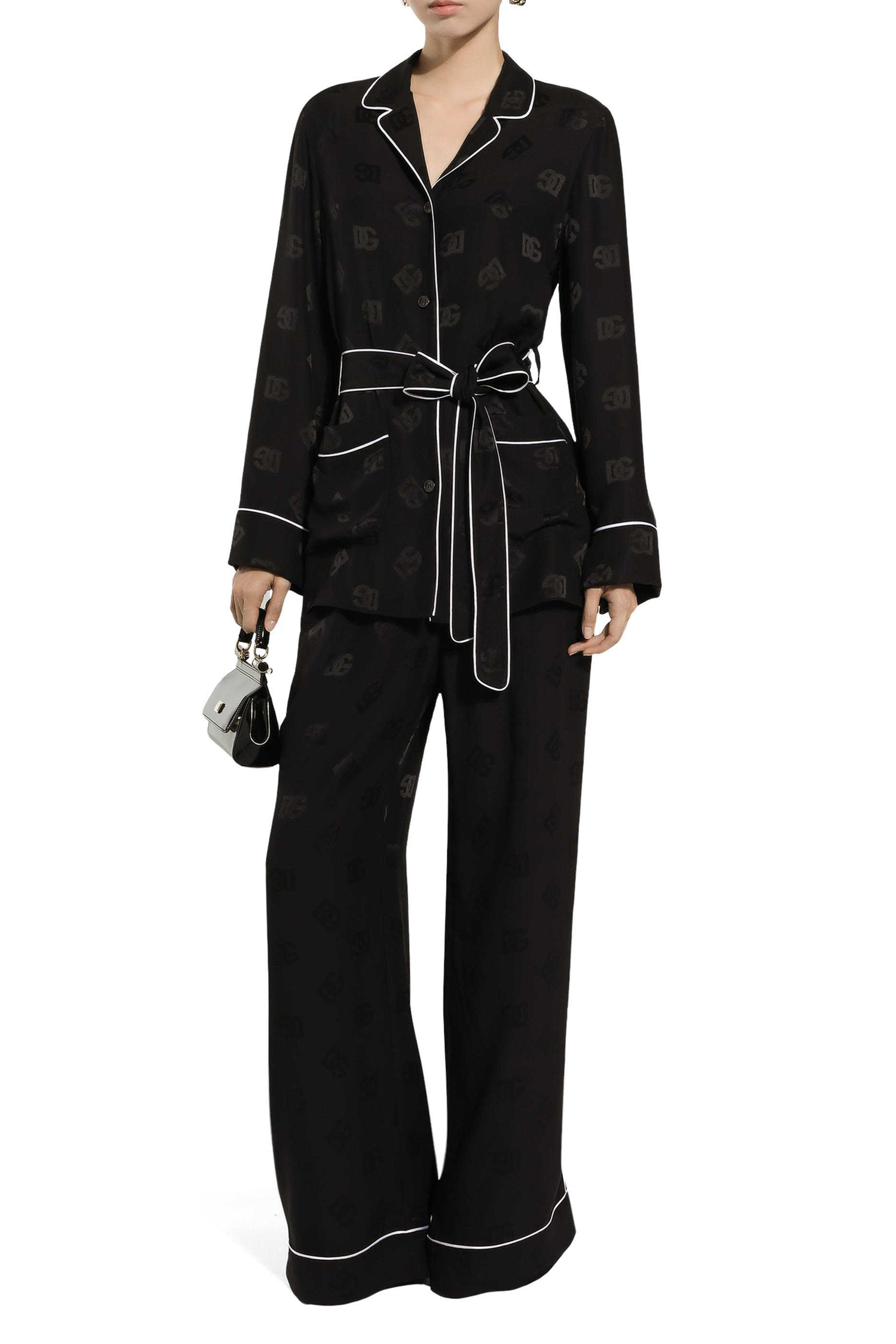 بنطال بيجامة حرير ساتان جاكار