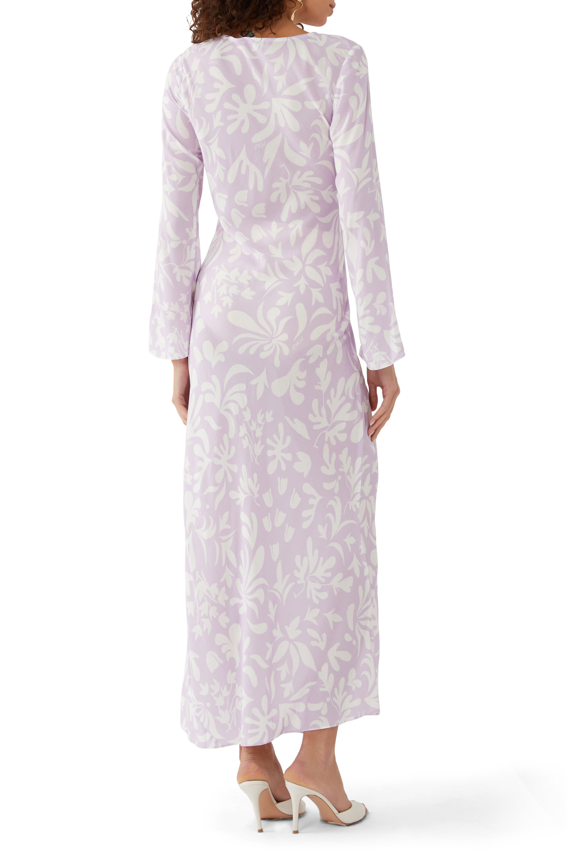 فستان ألوندرا متوسط الطول حرير