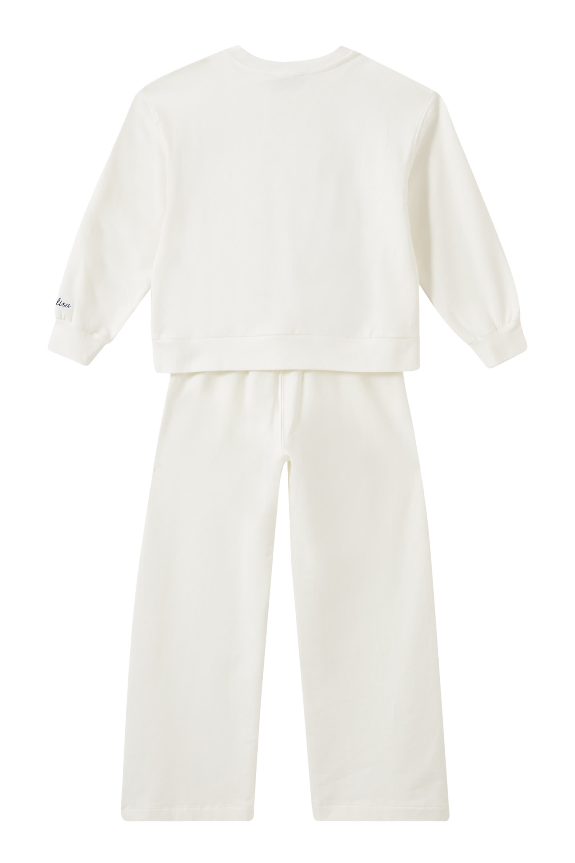 طقم سويت شيرت وبنطال رياضي بنقشة زهور للأطفال