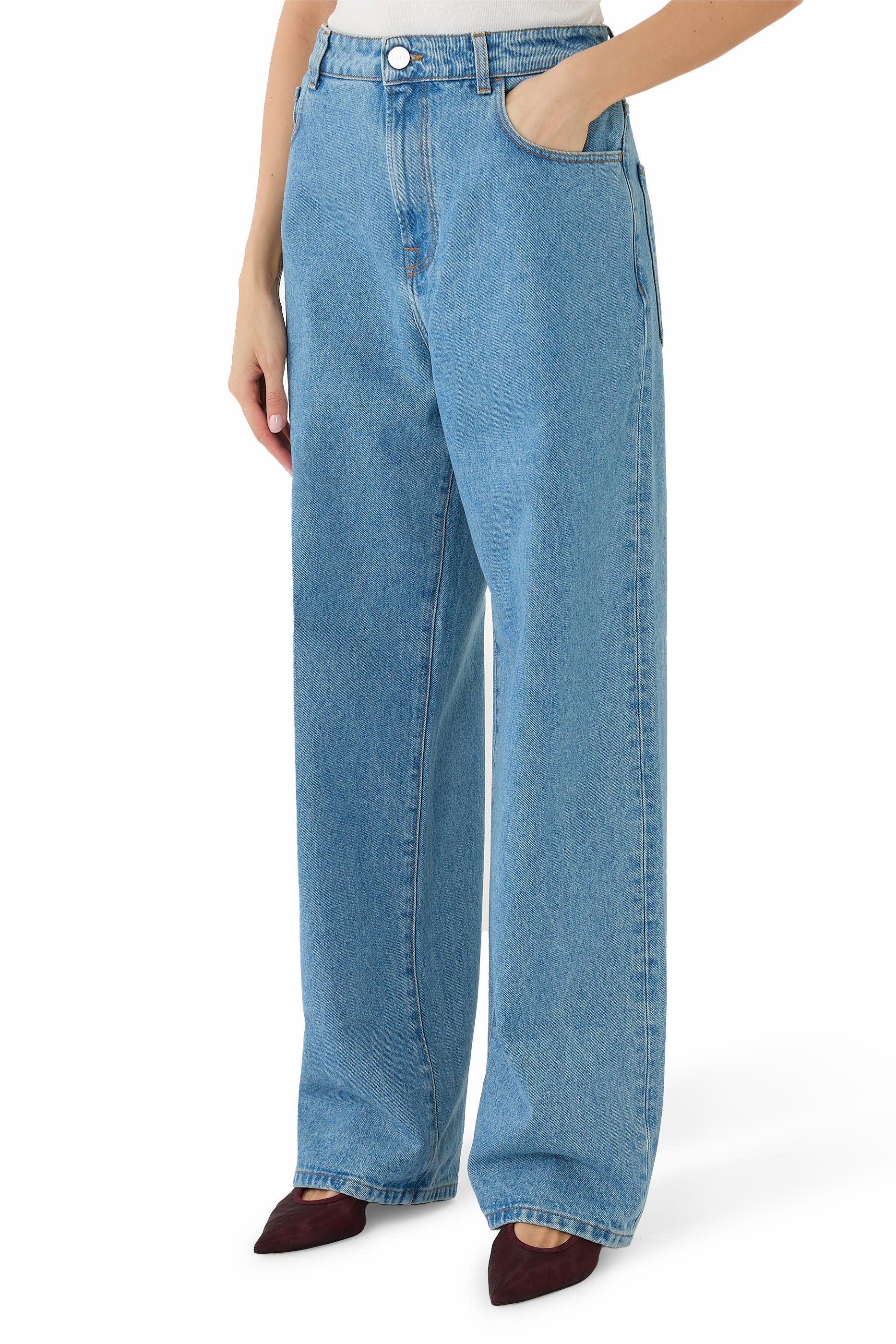 بنطال جينز فضفاض دنيم