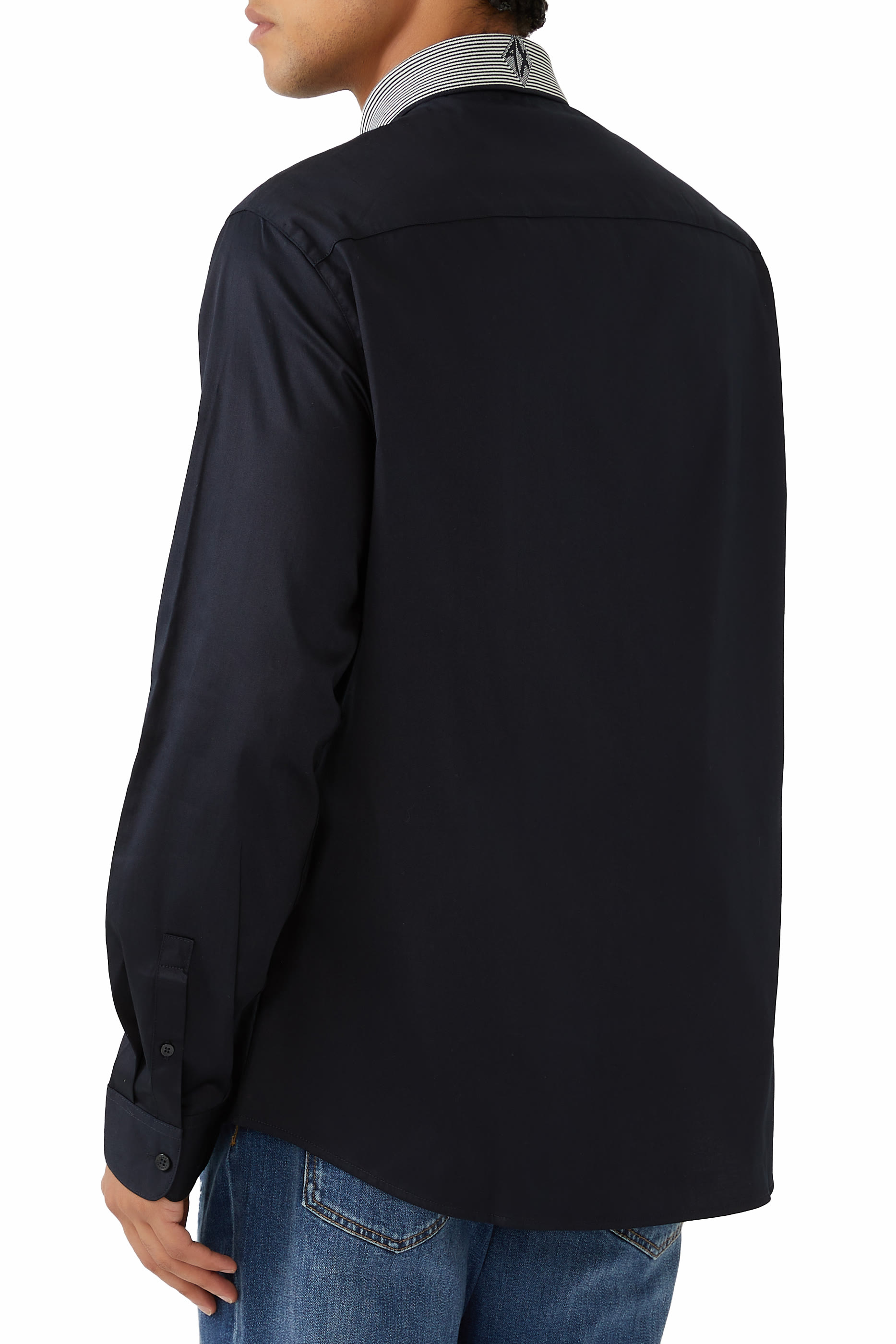 قميص بقصة ضيقة قطن مطاطي