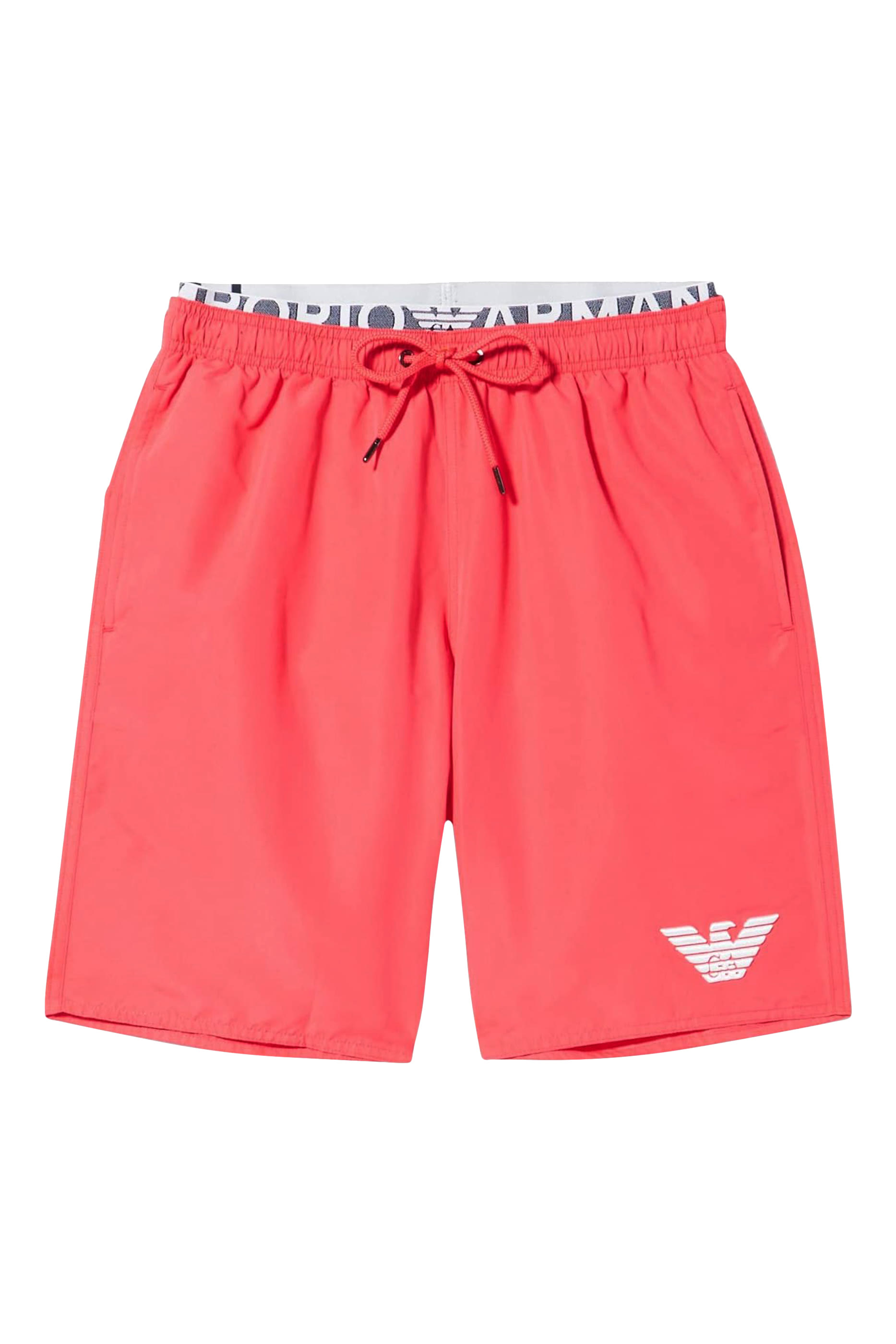 شورت سباحة بشريط بشعار الماركة اي اس في قماش معاد تدويره