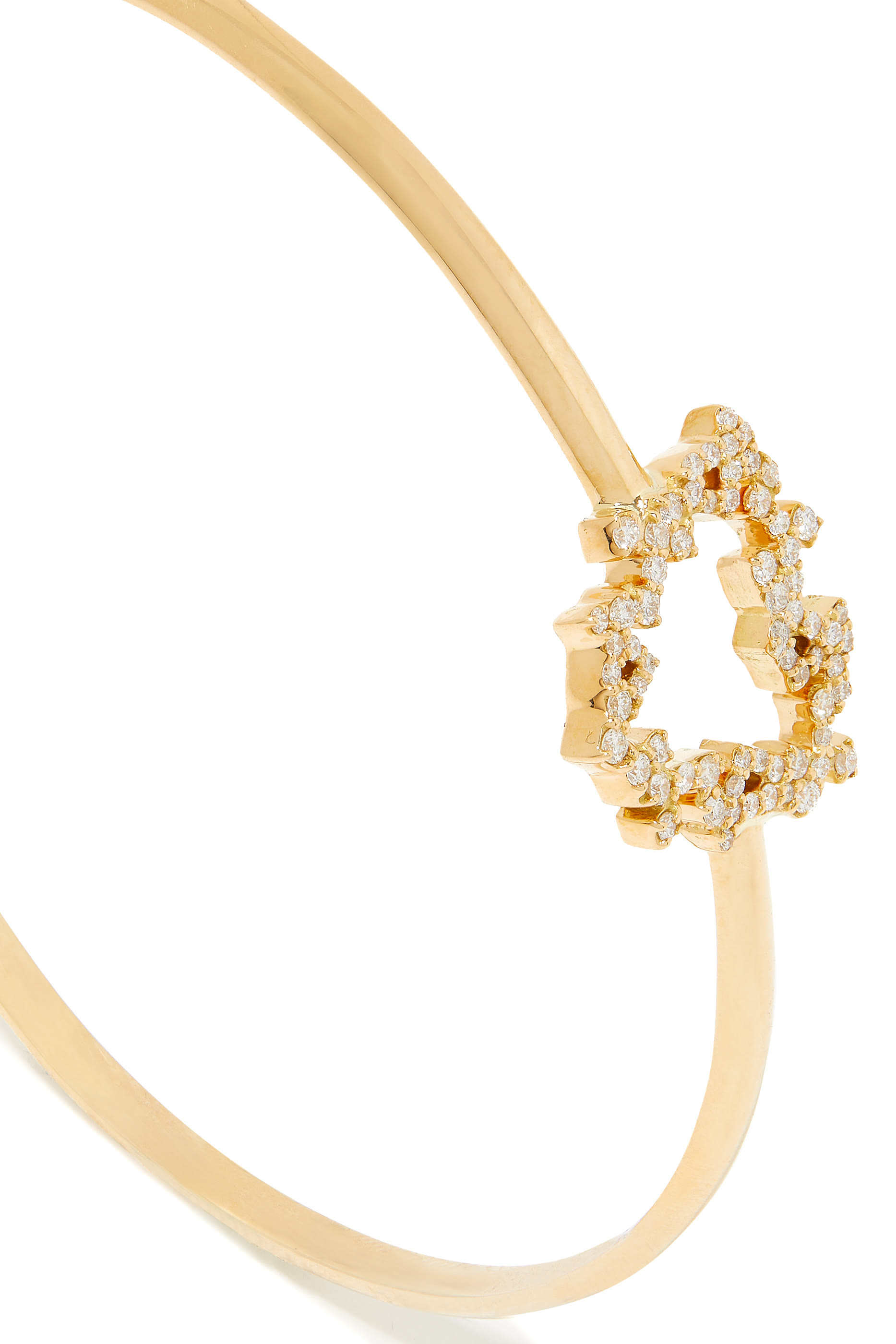 سوار بتصميم كلمة حب مرصع بالماس ذهب أصفر عيار 18