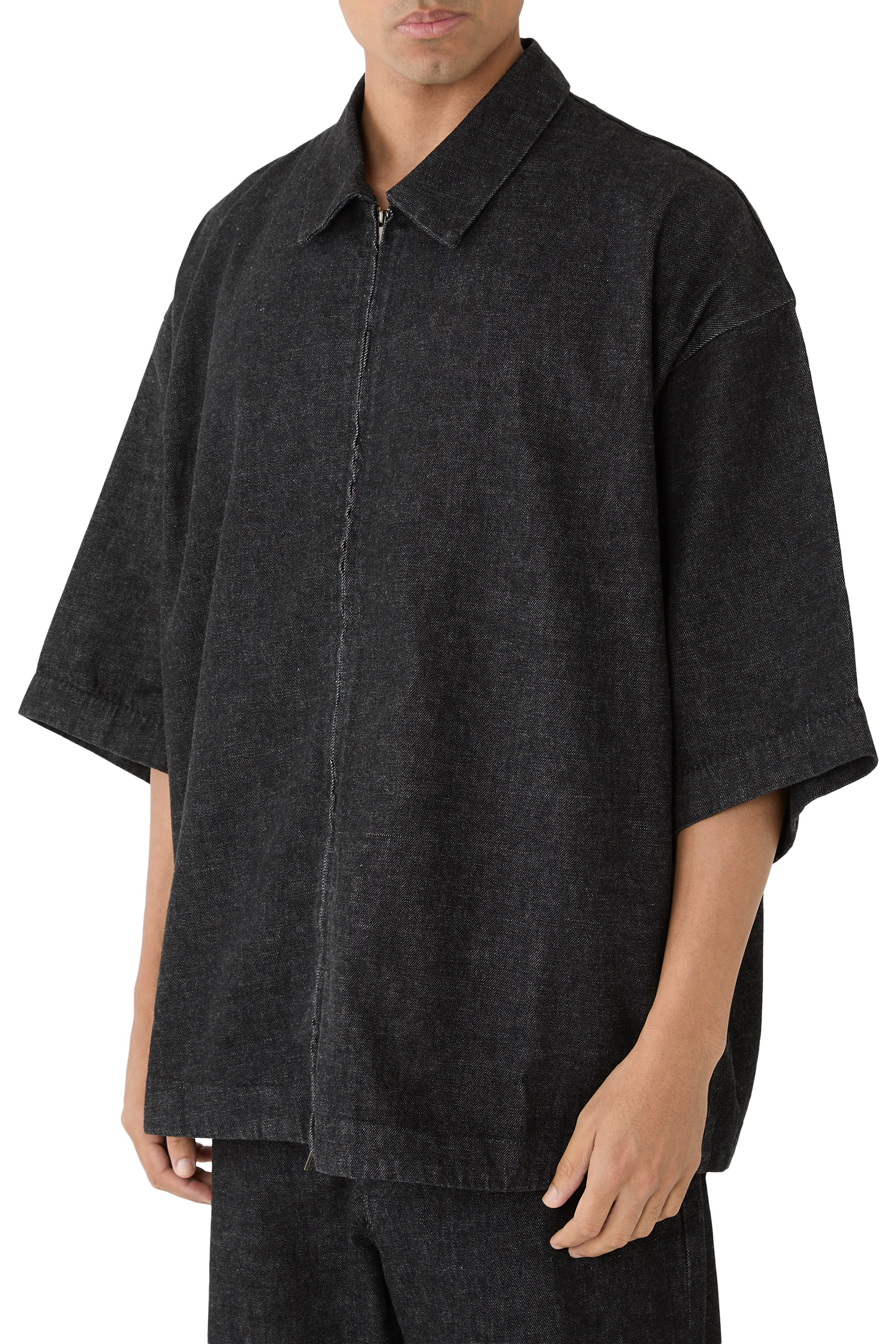 Denim Full Zip Work Shirt