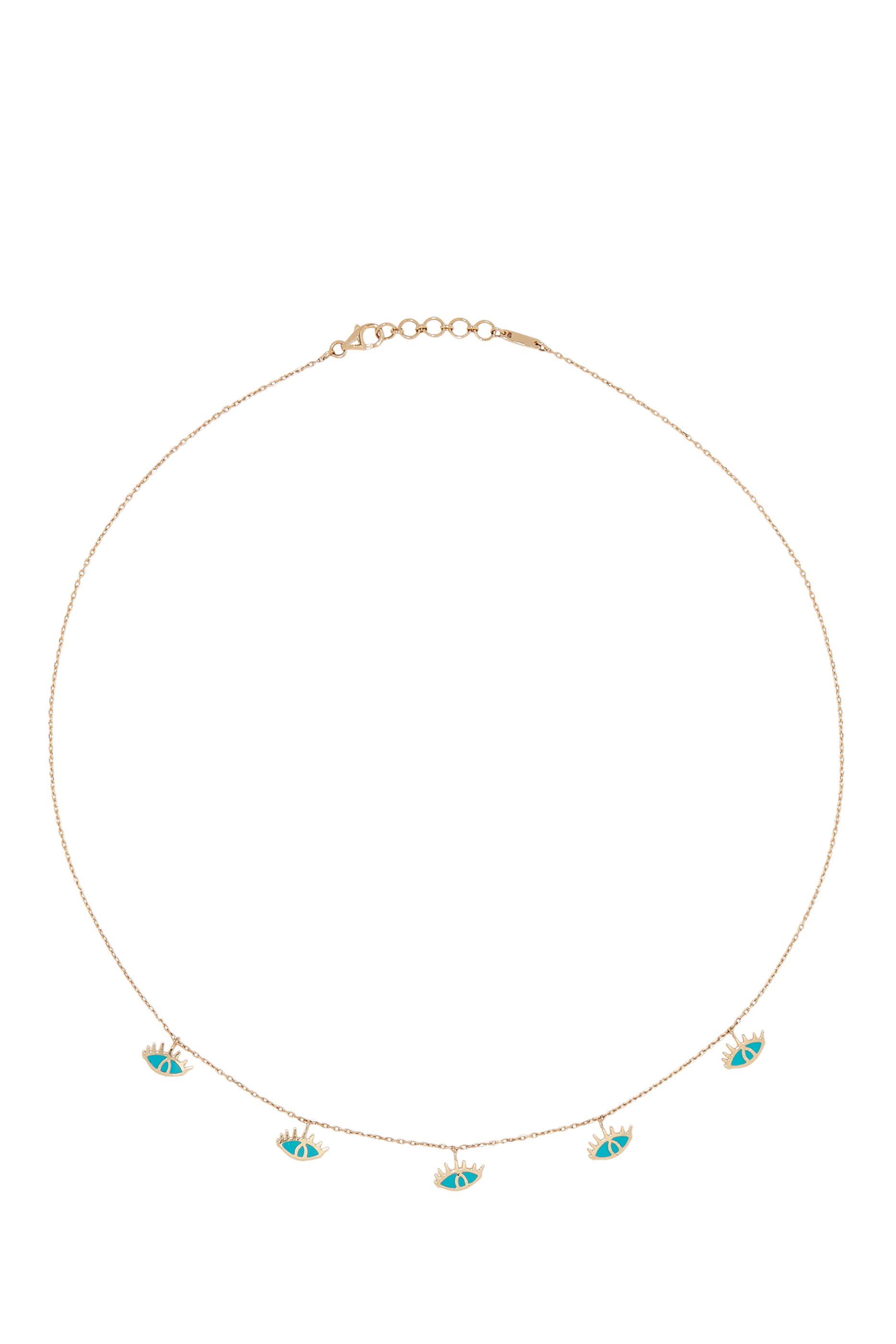 قلادة بحلي عيون مطلية بمينا فيروزي