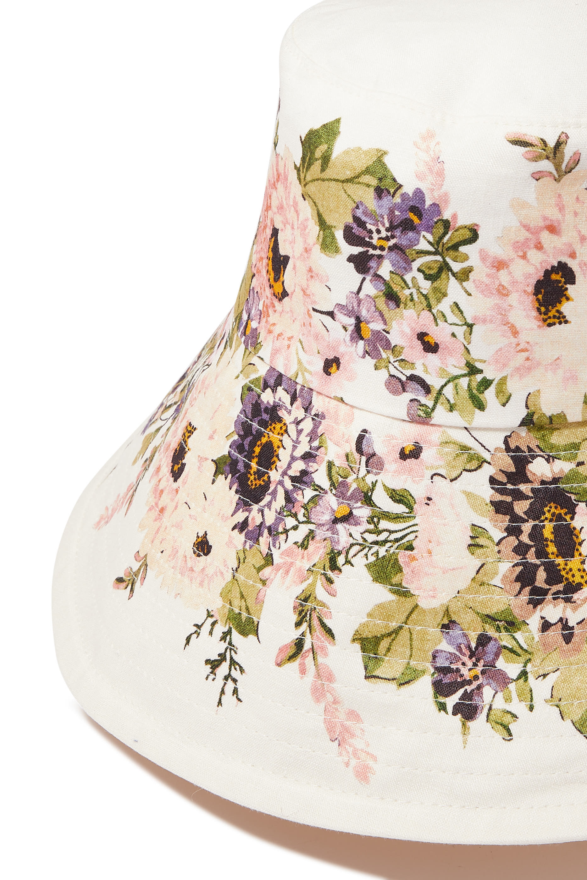 قبعة باكيت بحافة عريضة ونقشة