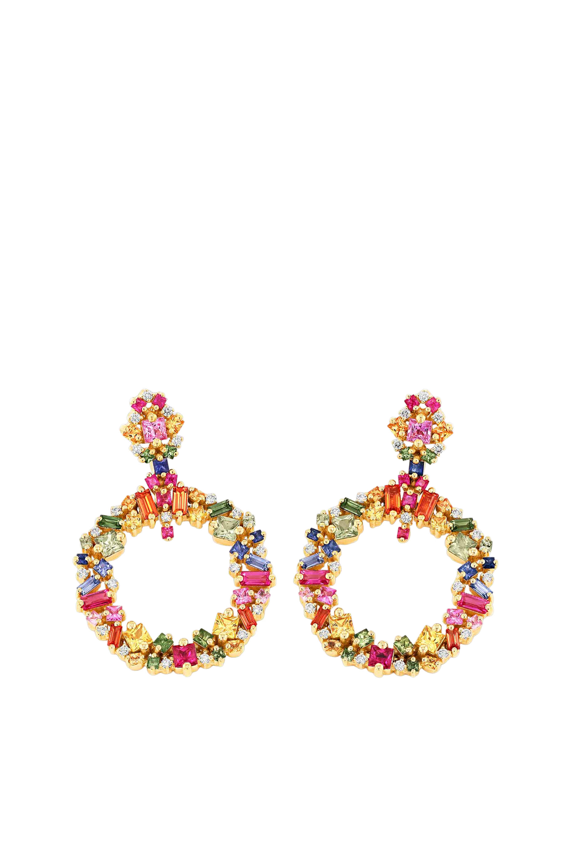 أقراط لا فانتازي إكليبس مرصعة بياقوت متعدد الألوان