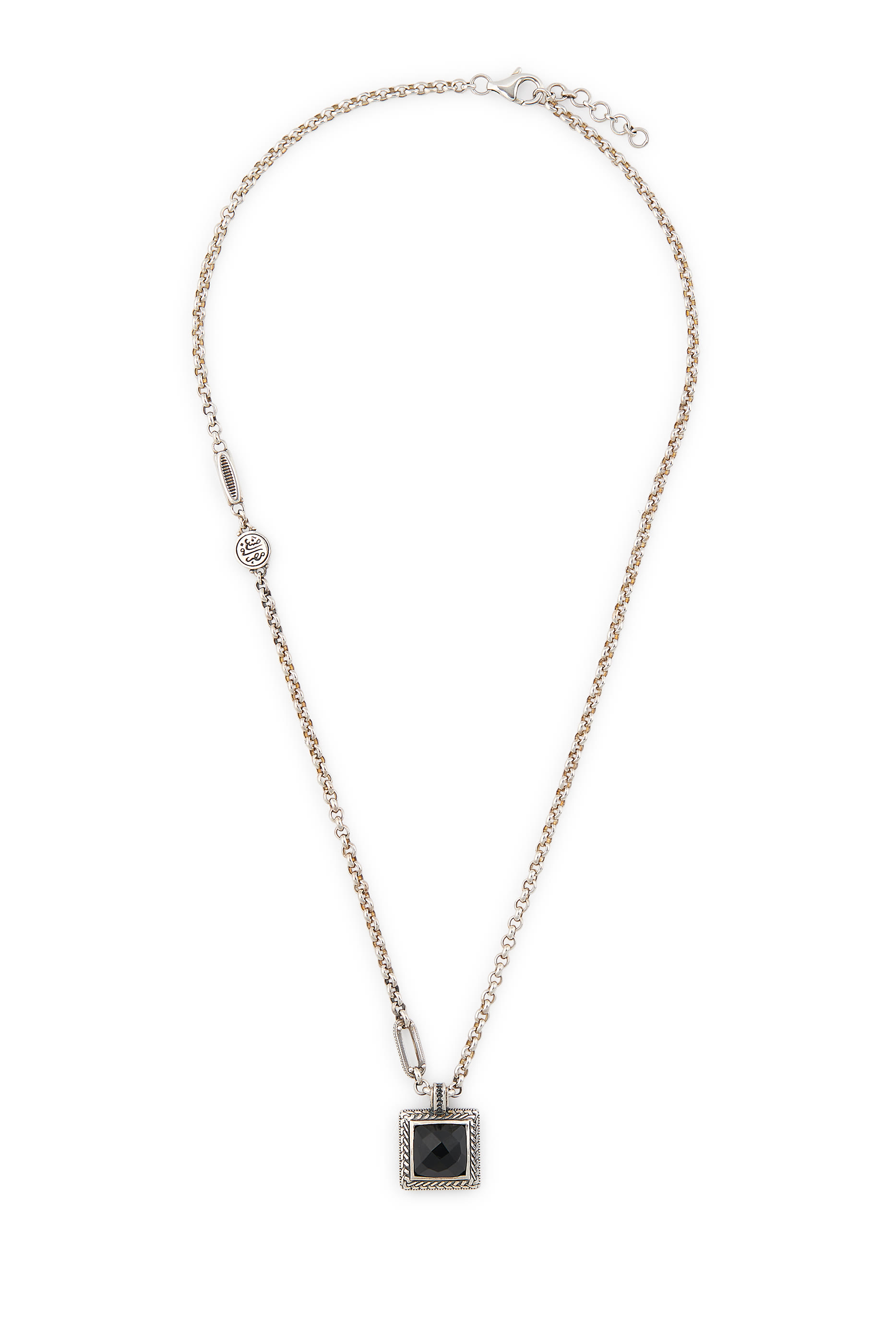 قلادة جارديان مزينة بعقيق يماني أسود والماس