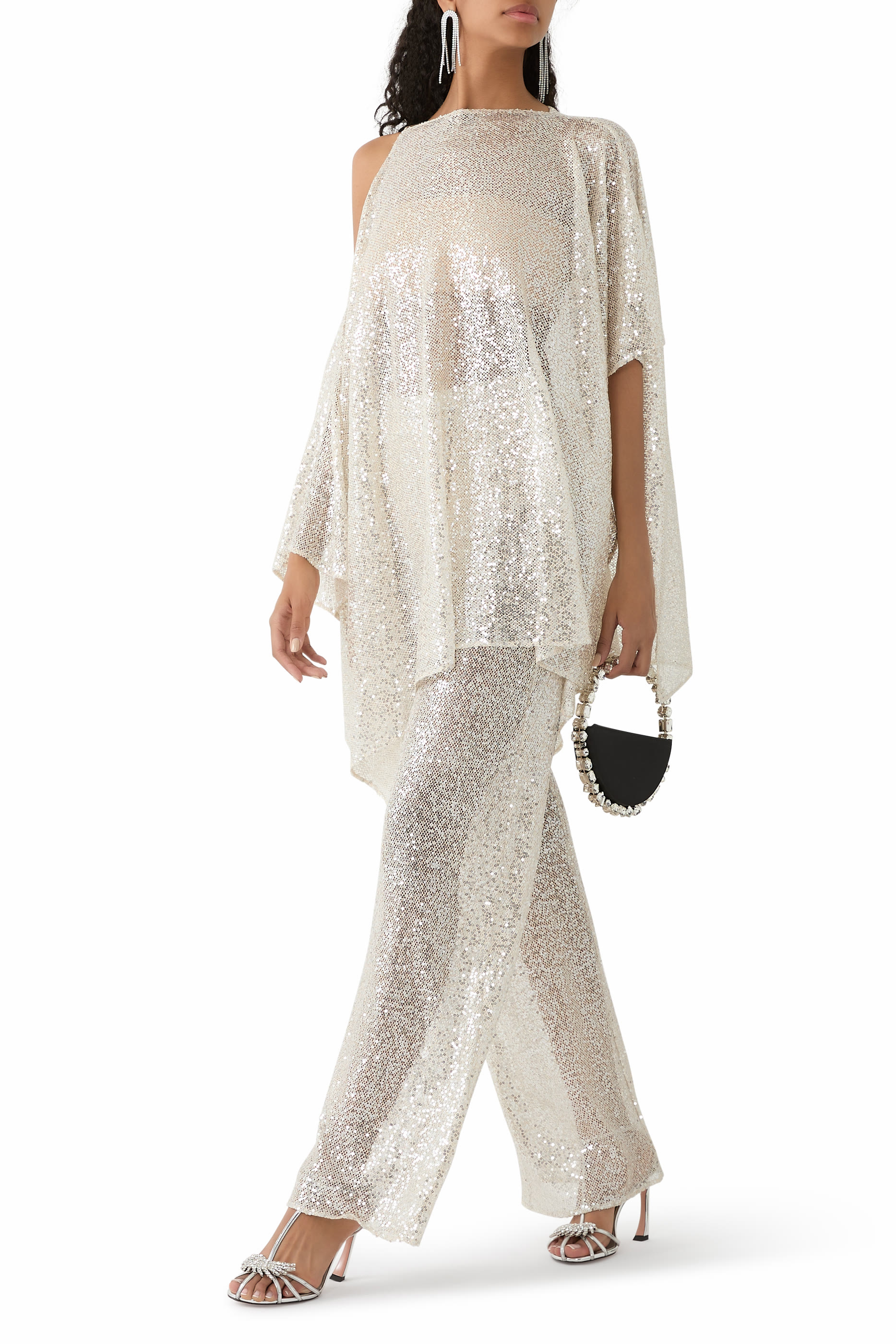 فستان سزا سزا ديسكو قصير مزين بترتر