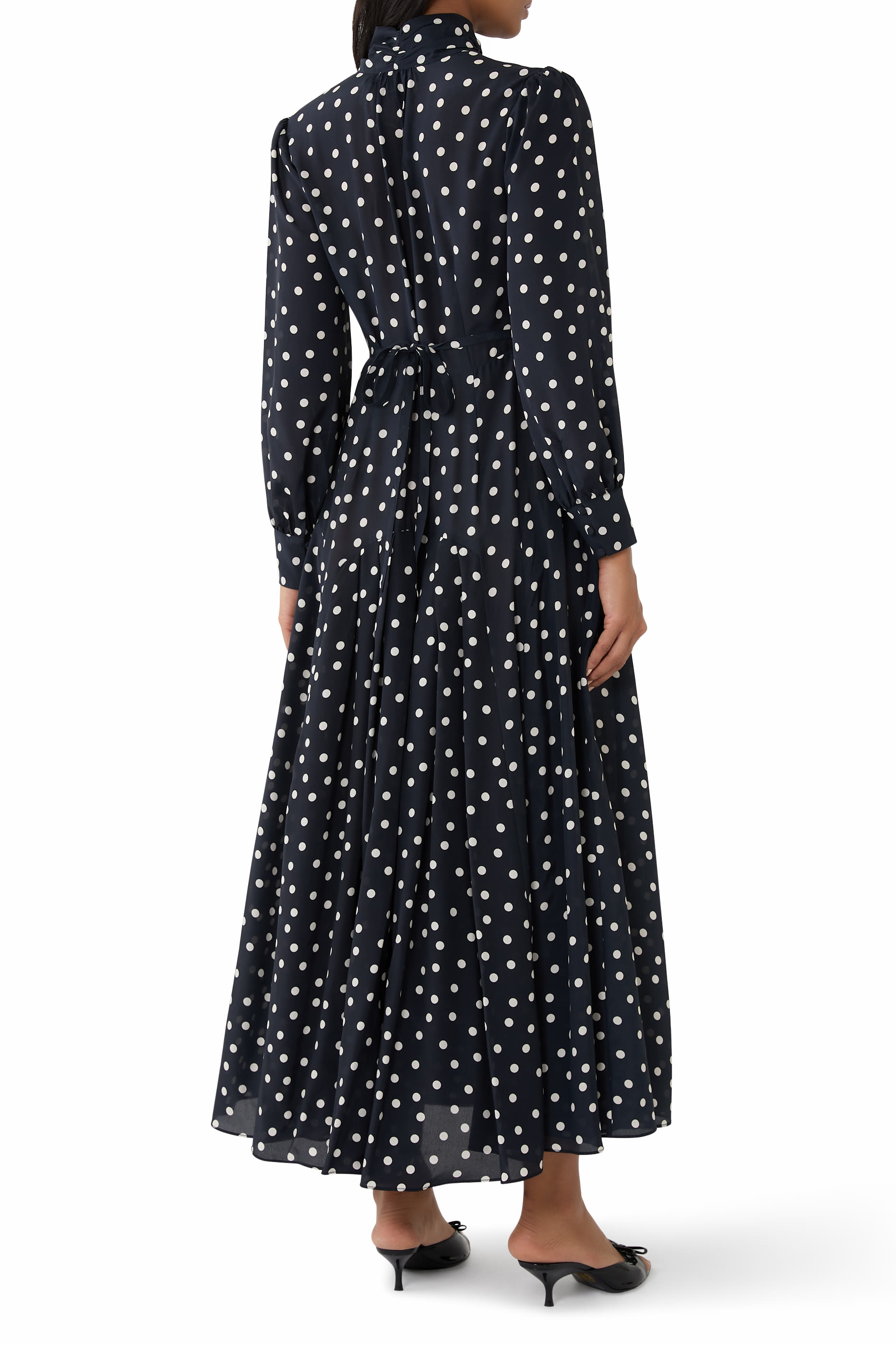 فستان ماريجولد متوسط الطول حرير