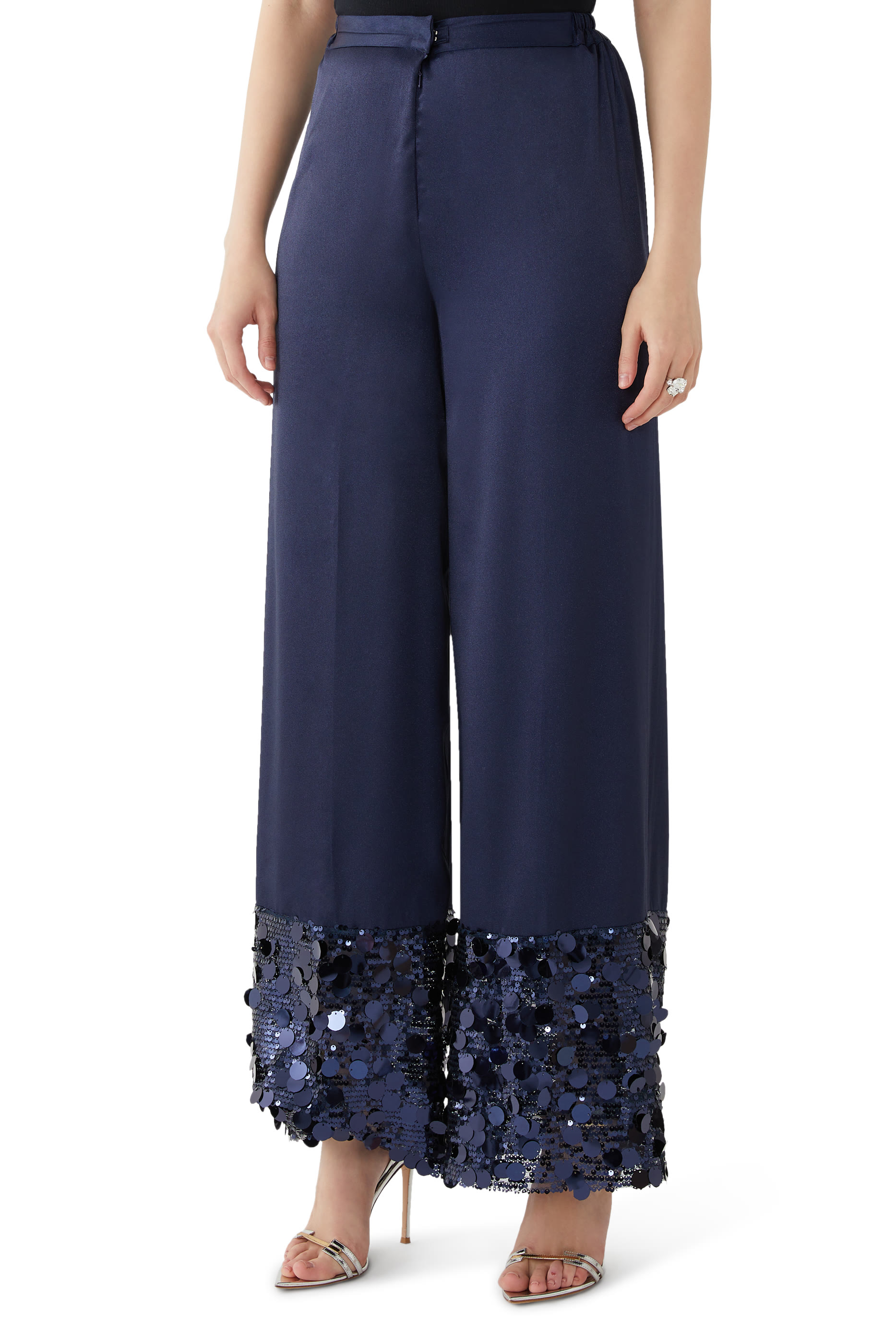 بنطال ديلان بحافة مطرزة بالترتر