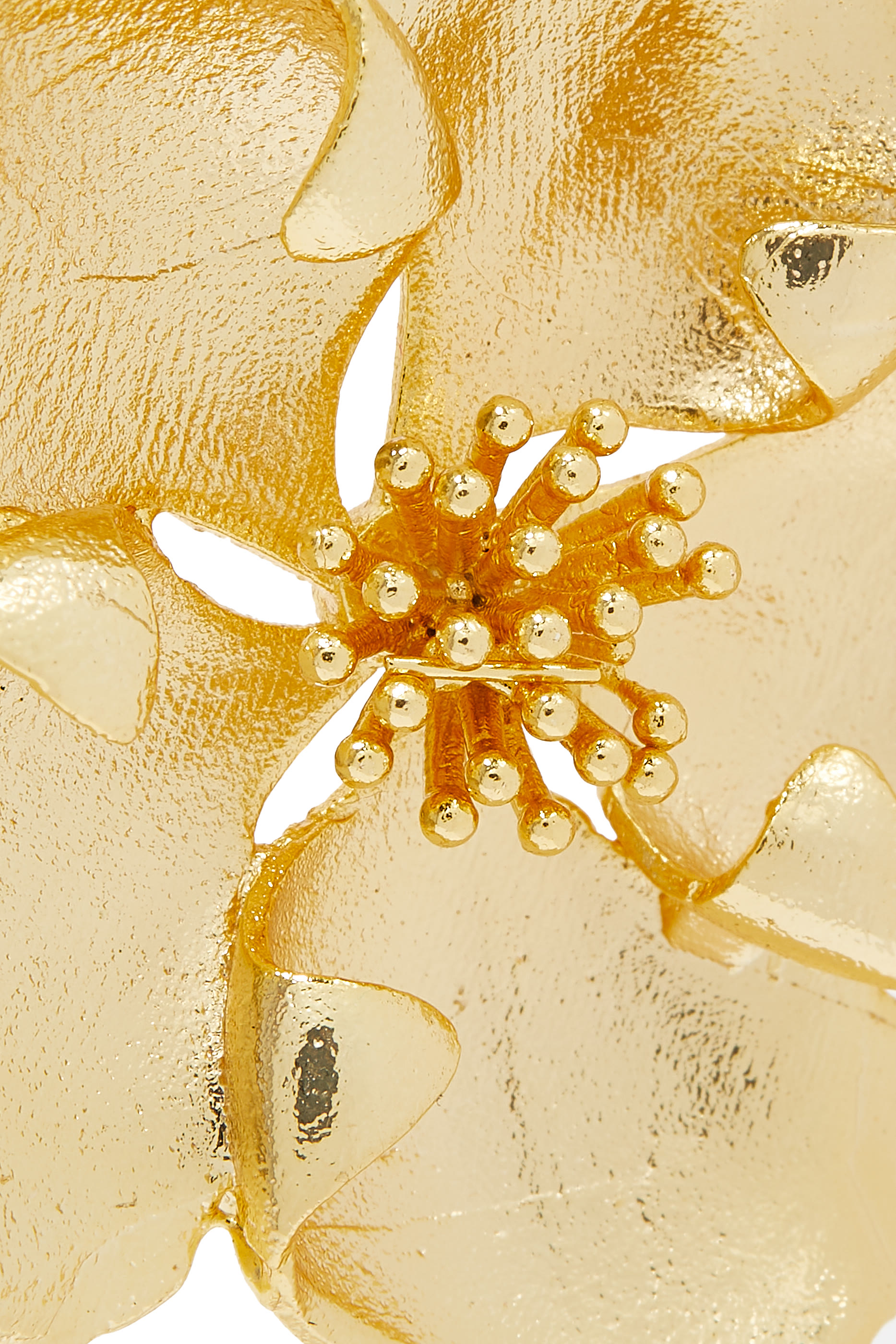 أقراط ايس بتصميم زهور نحاس مطلي بذهب عيار 18