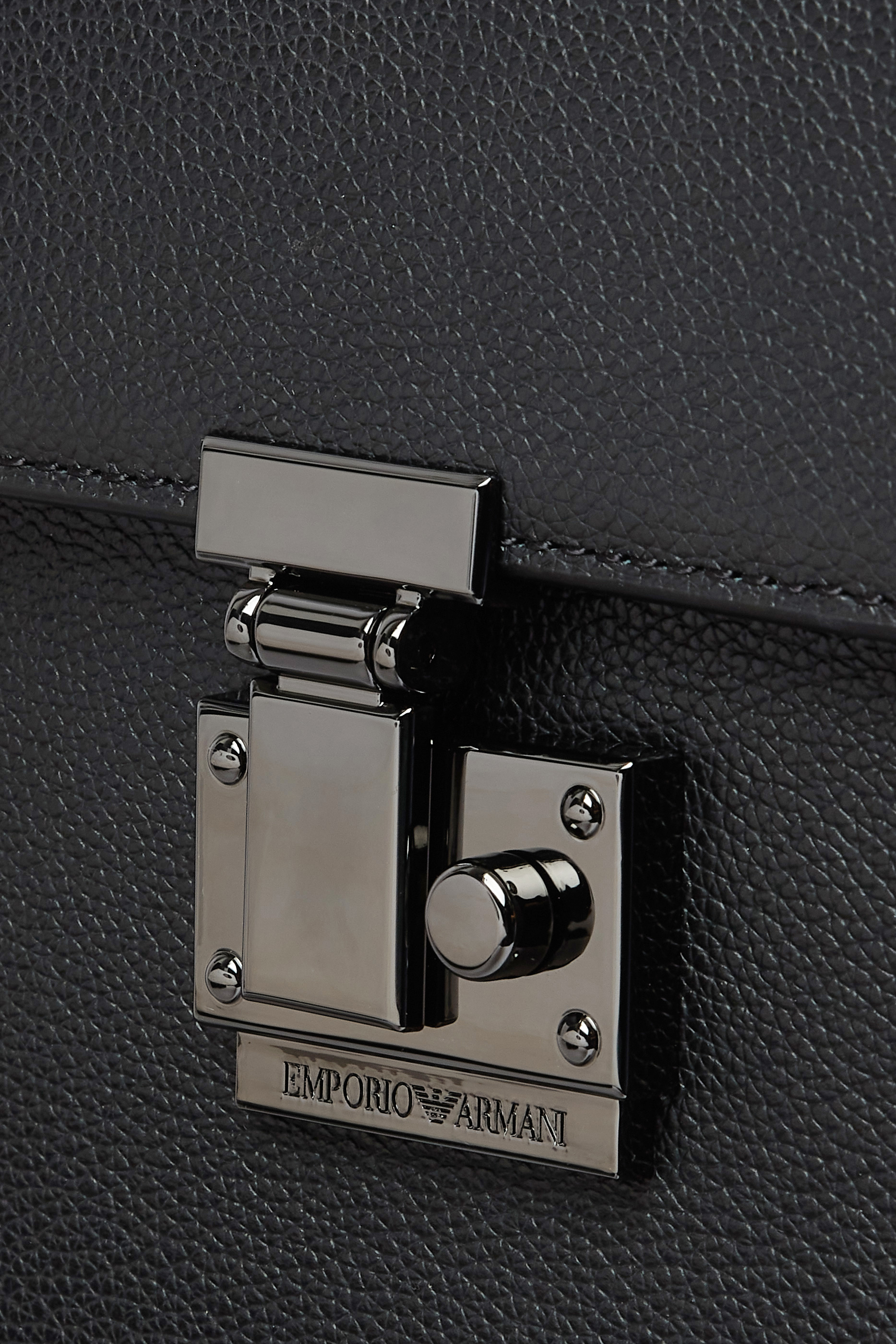 حقيبة ظهر بشعار الماركة جلد بارز الملمس