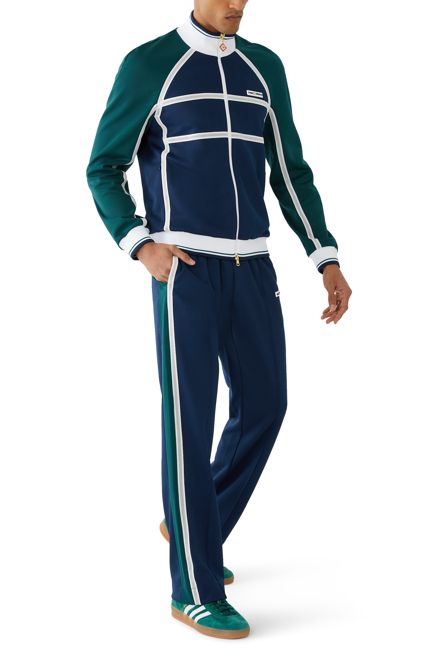 بنطال رياضي بأشرطة قماش شبكي