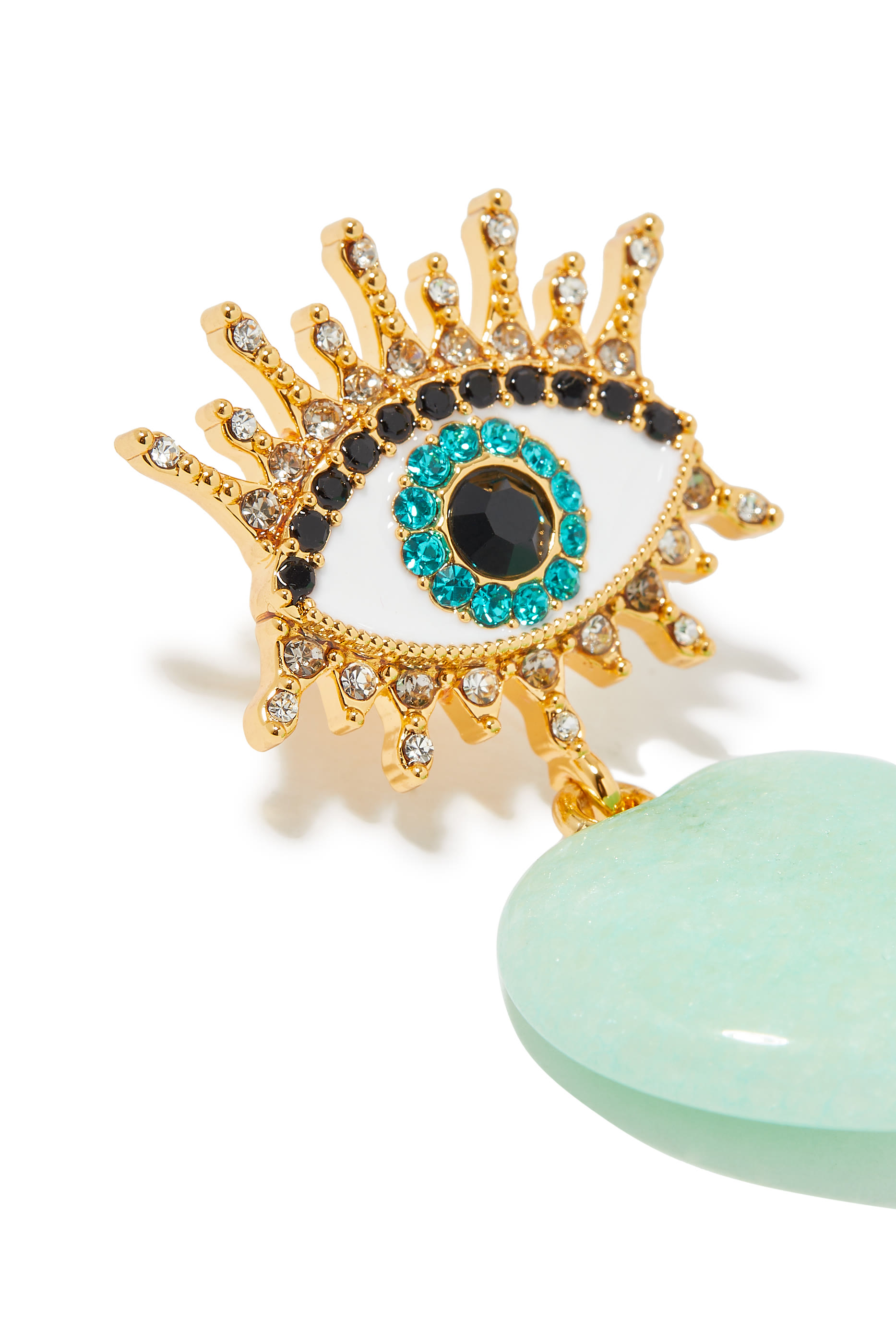 أقراط متدلية بتصميم قلب وعين حسود