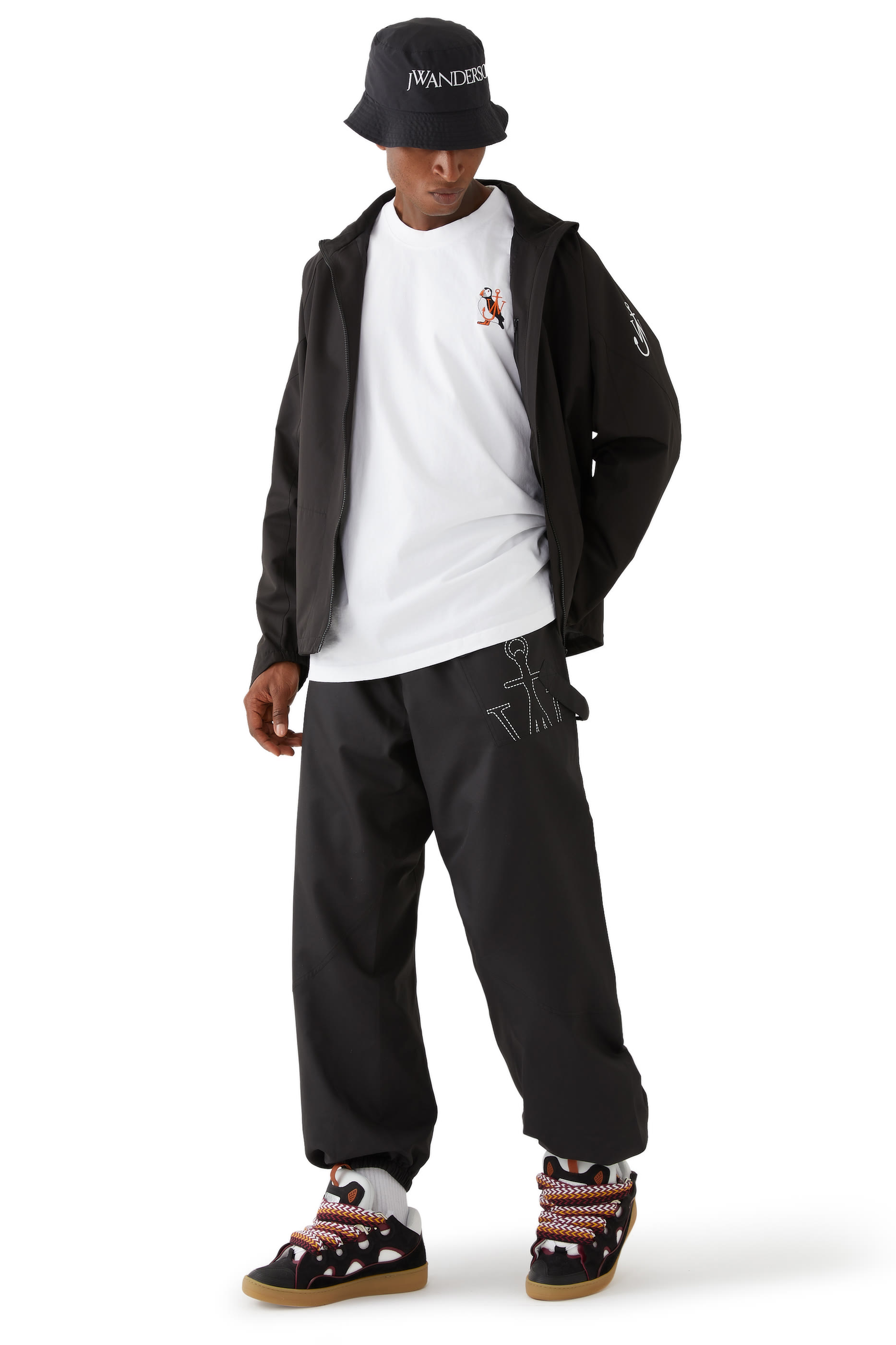 بنطال رياضي تويستد بتطريز شعار المرساة