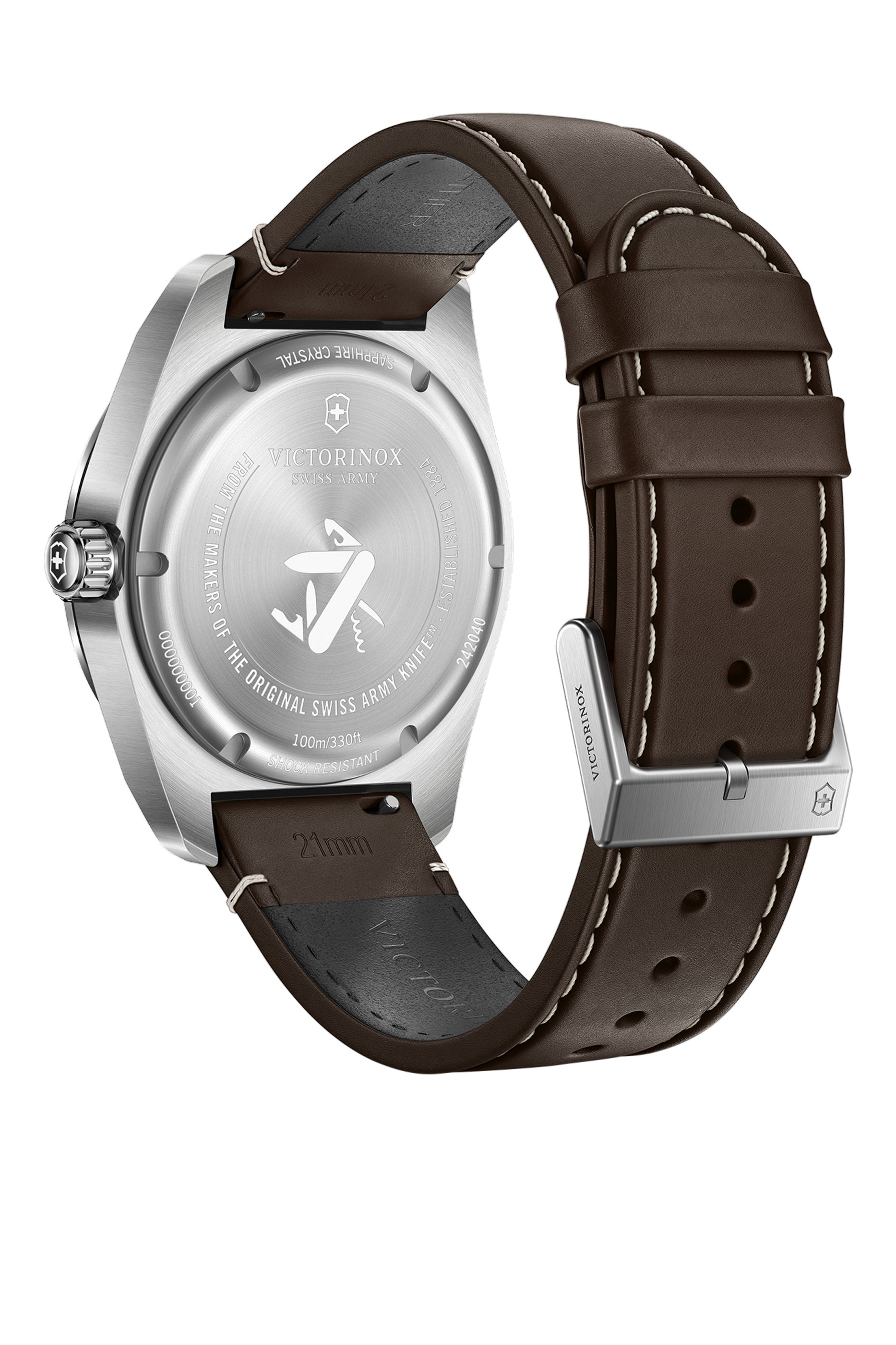 ساعة كرونوغراف سويس ارمي، ستانلس ستيل وجلد