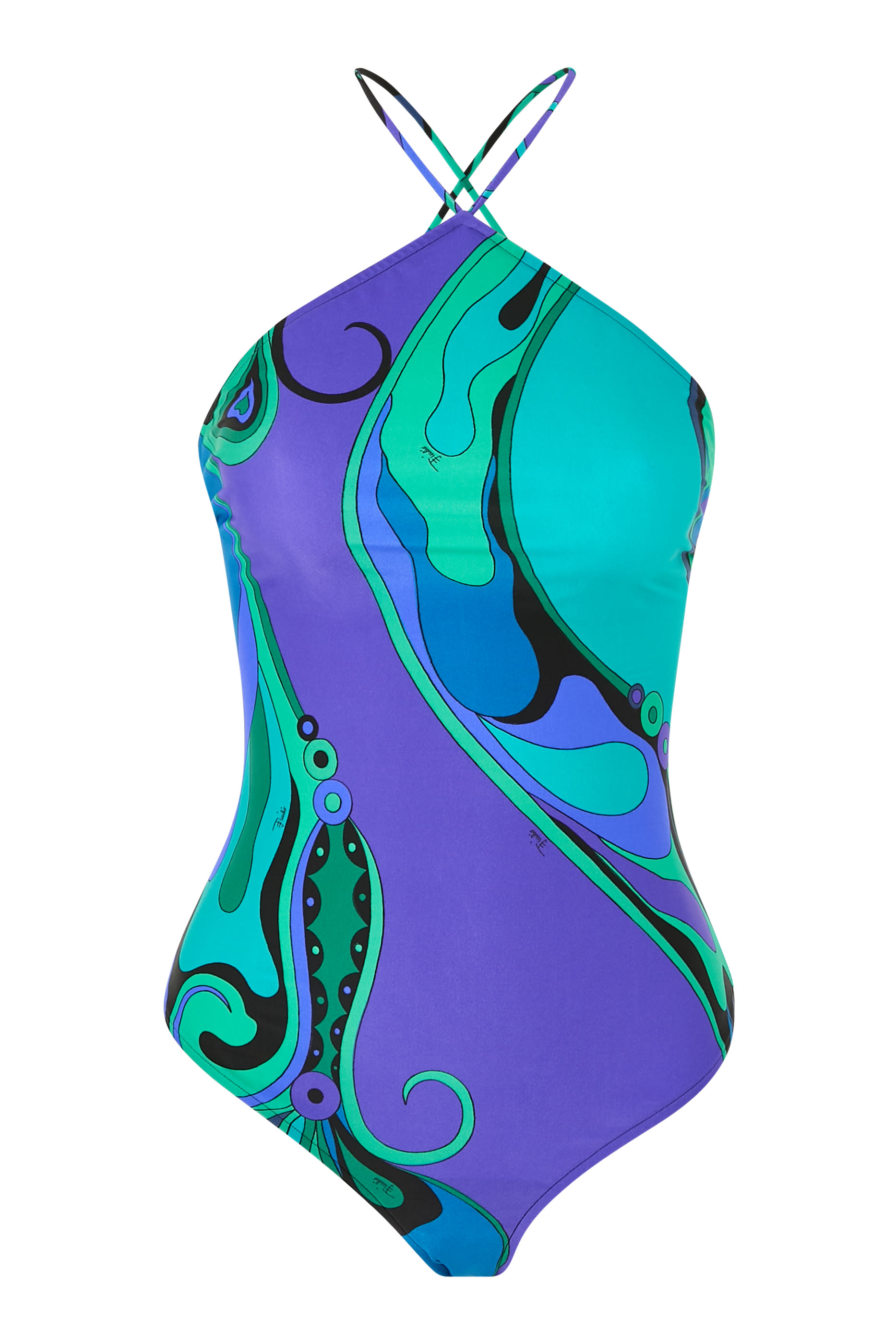 Orchidee Print Cross-Strap Swimsuit