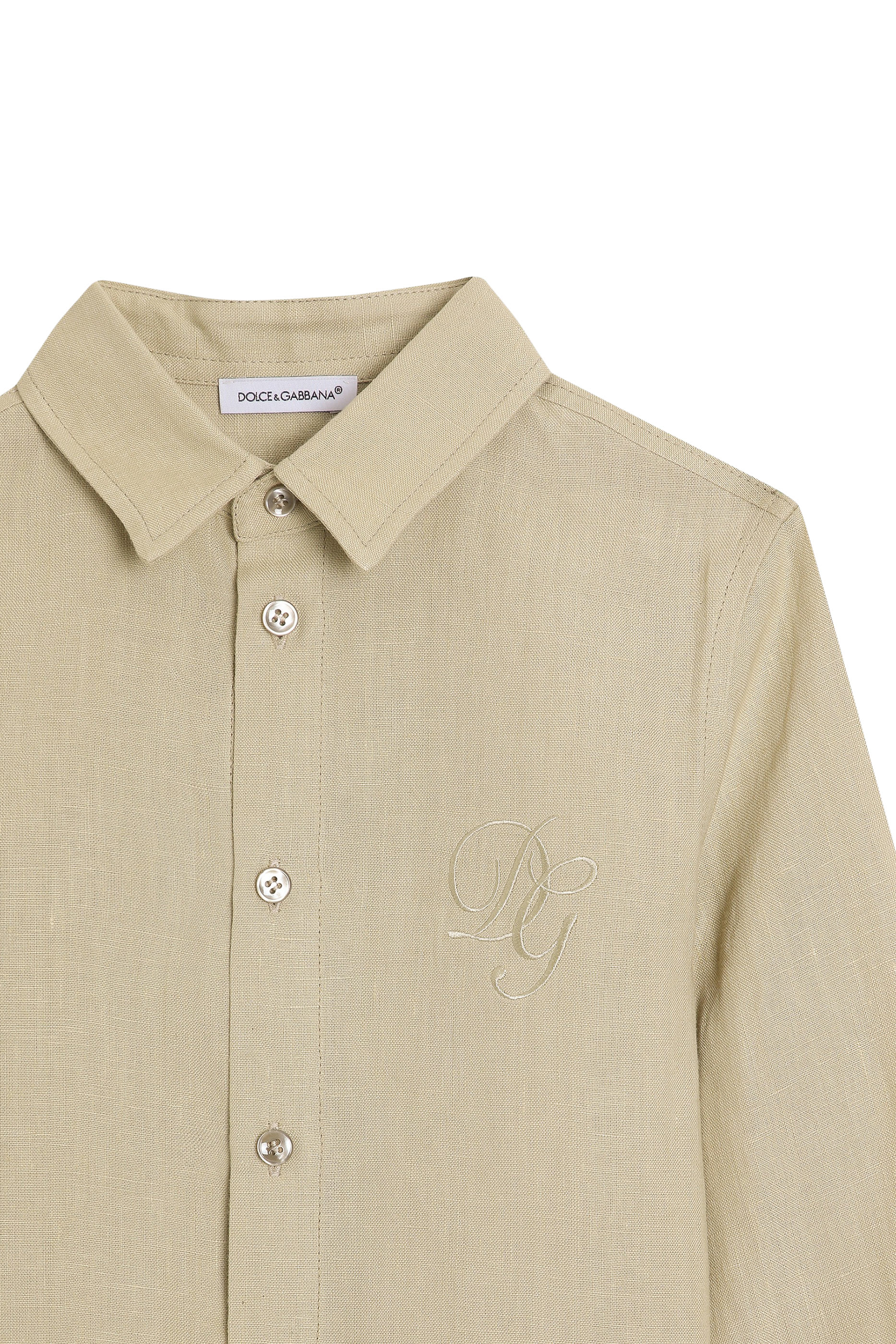 قميص بأكمام طويلة وشعار الماركة للأطفال