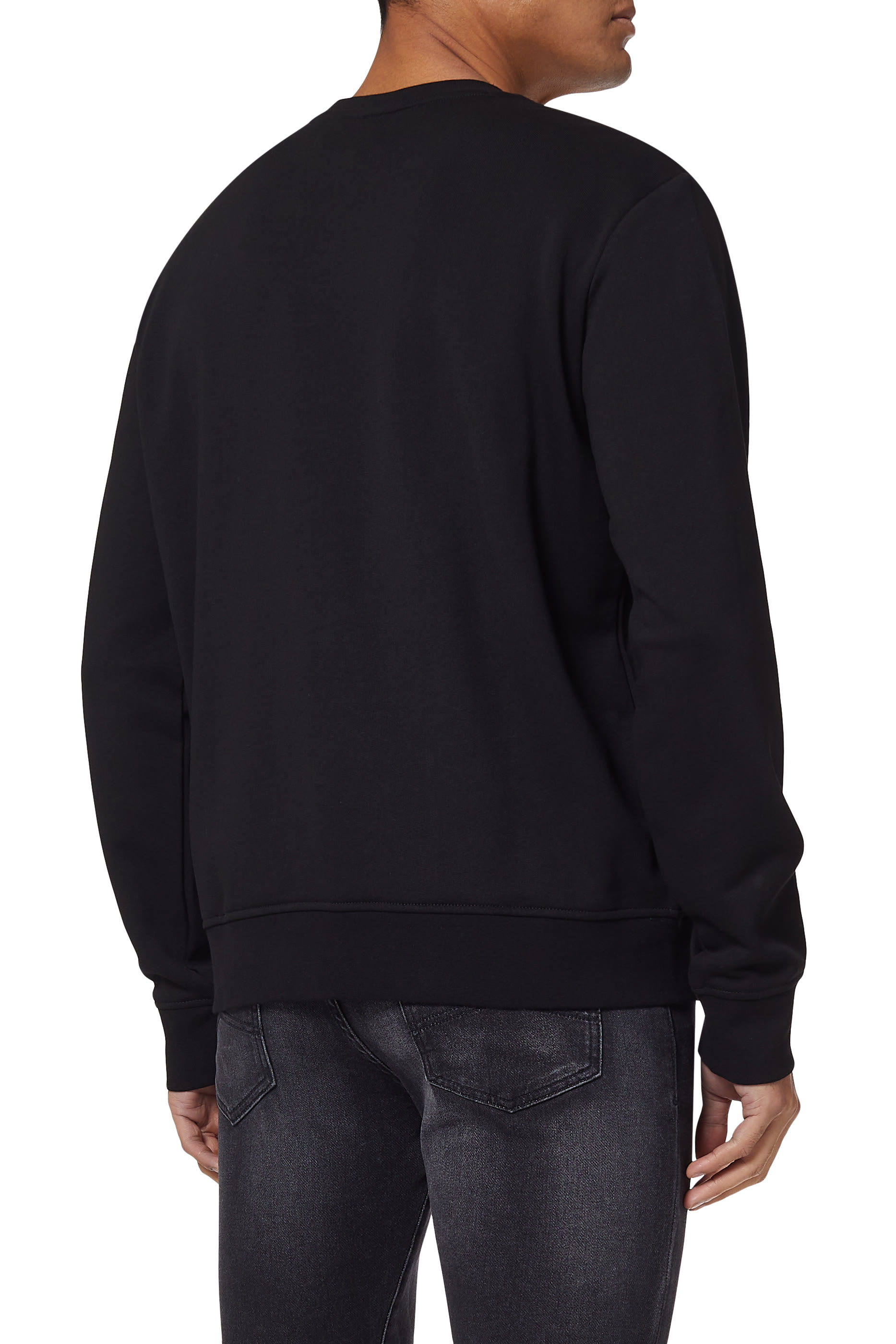 سويت شيرت قطن مزين بشعار الماركة