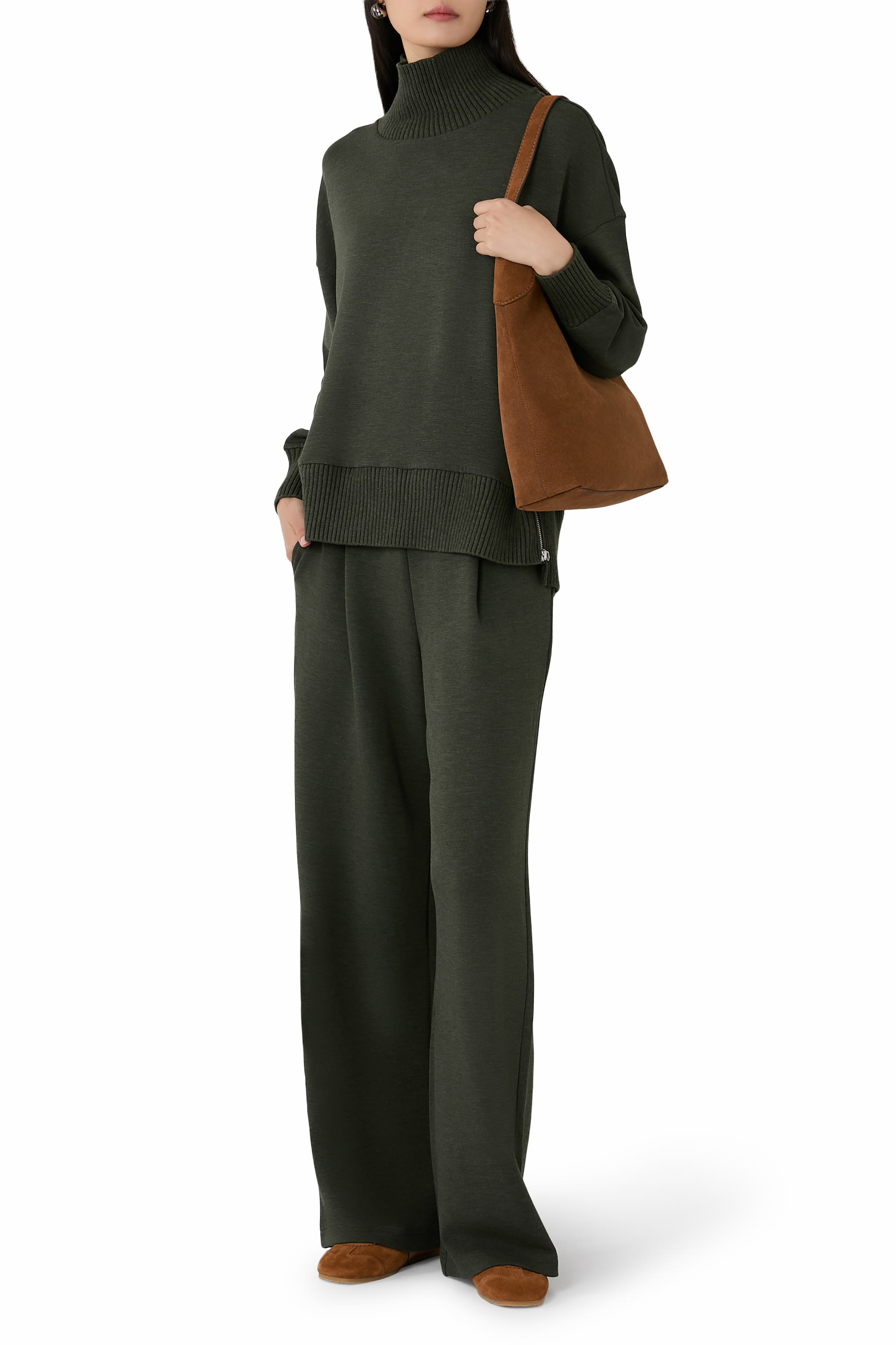 سويت شيرت باركر بياقة عالية