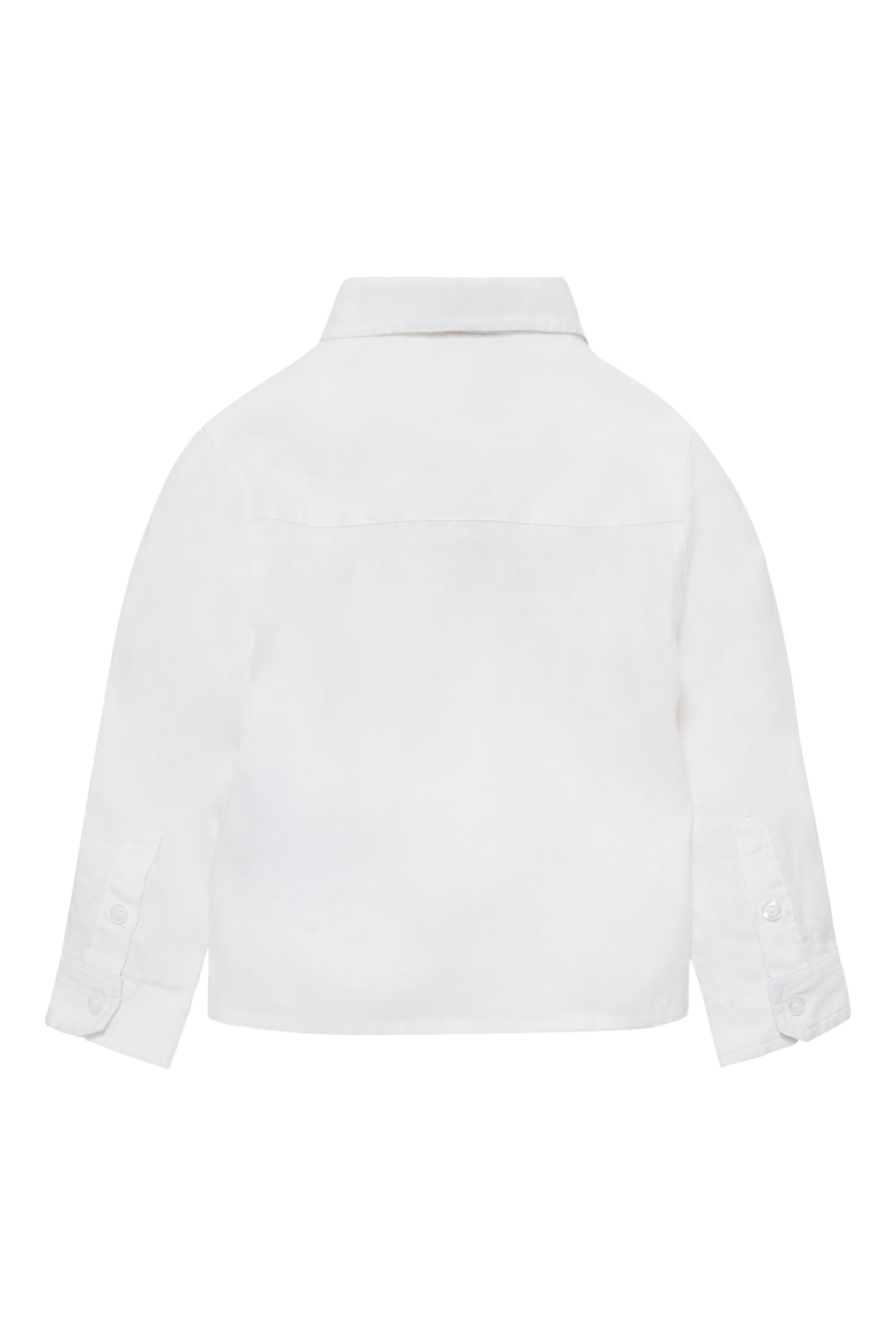 قميص بتطريز شعار الماركة كتان للأطفال