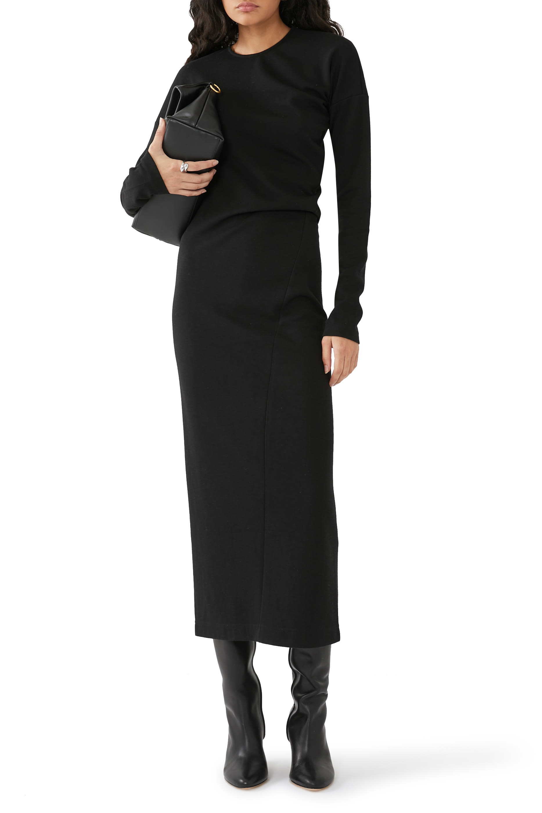 فستان بحياكة ملفوفة جيرسيه