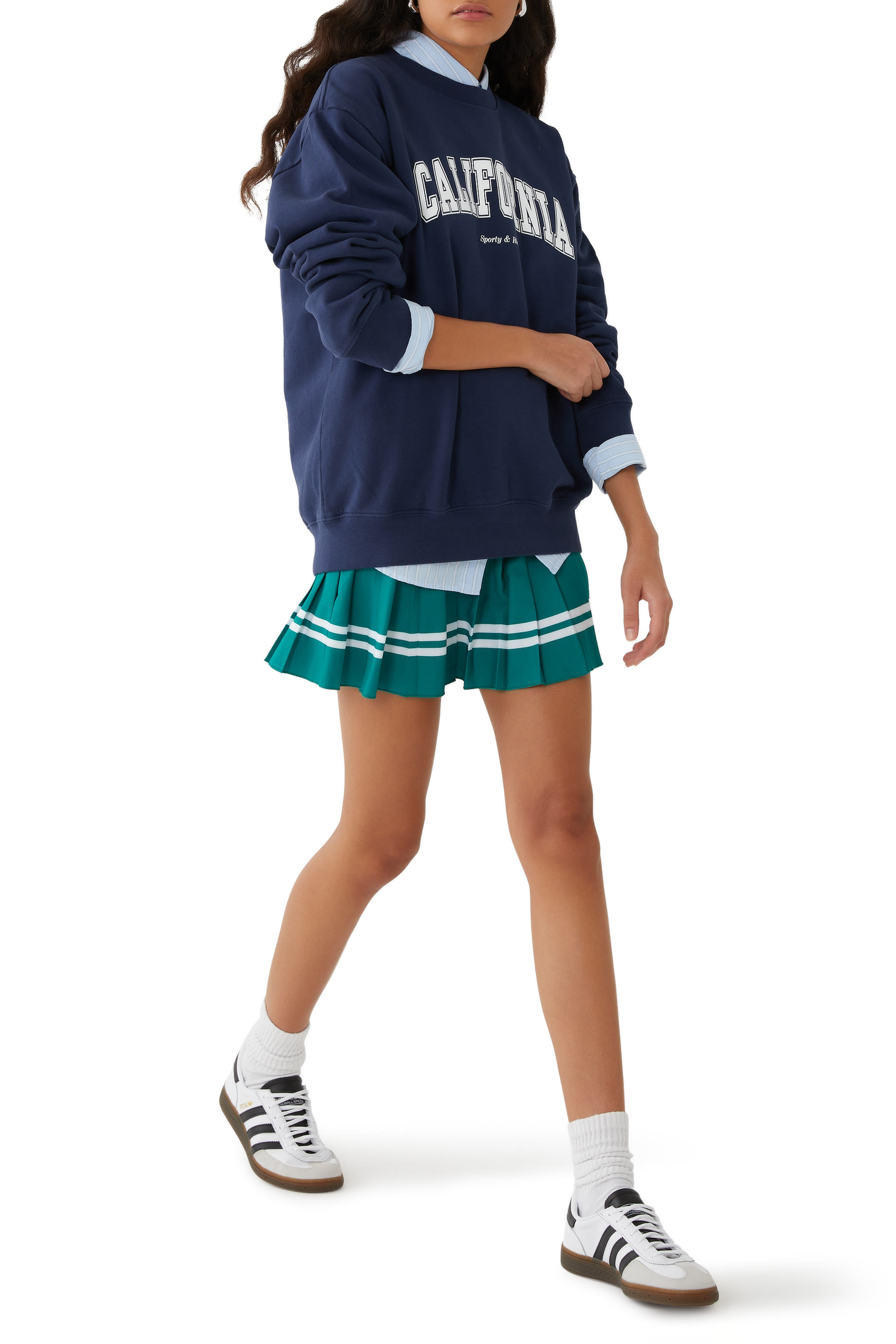 سويت شيرت بياقة ضيقة بطبعة كاليفورنيا